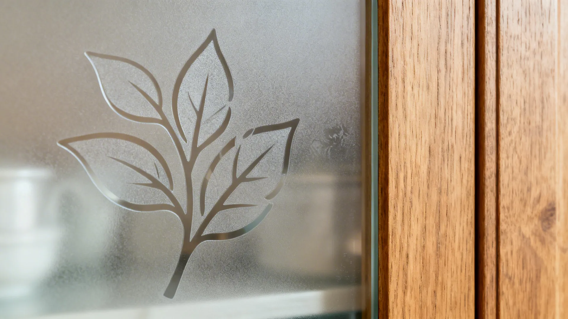 Frosted Pantry Doors with Subtle Motifs