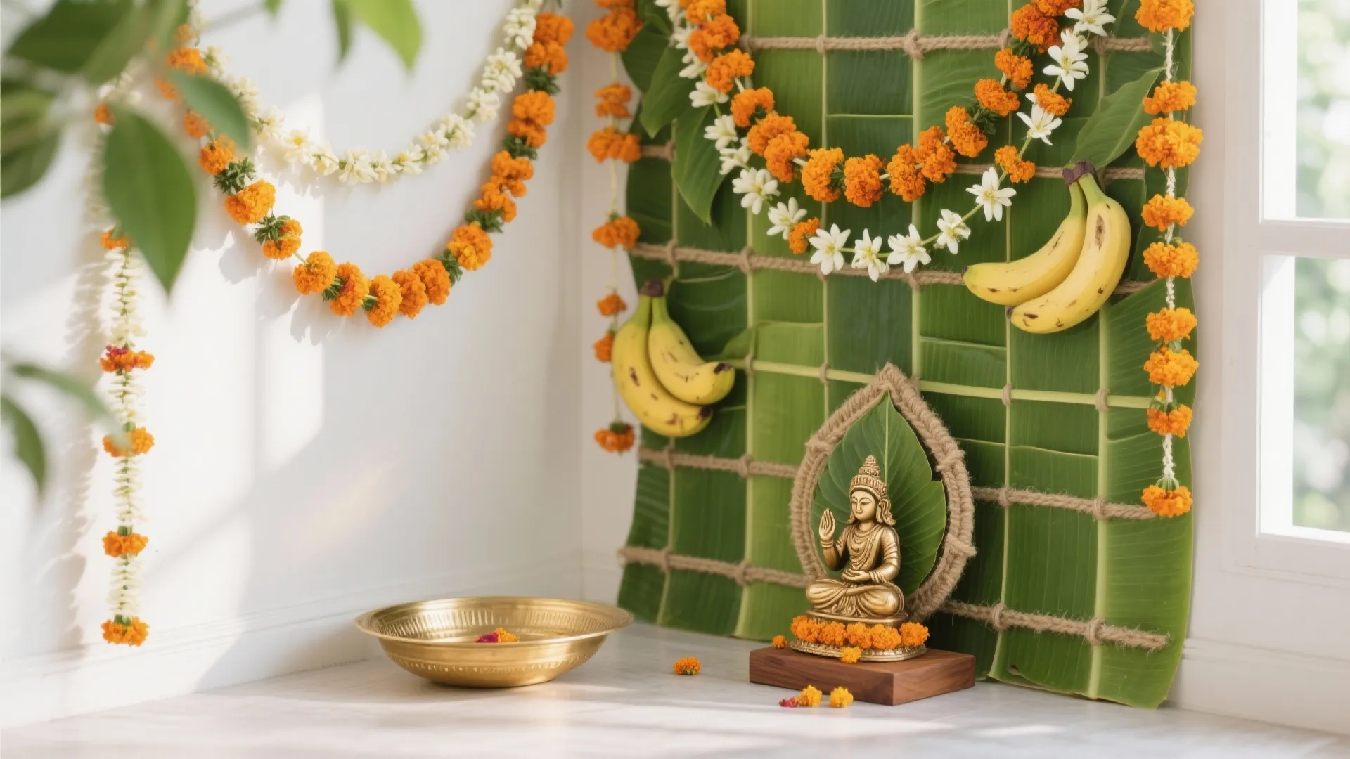 Eco-Friendly Floral and Leaf Wall