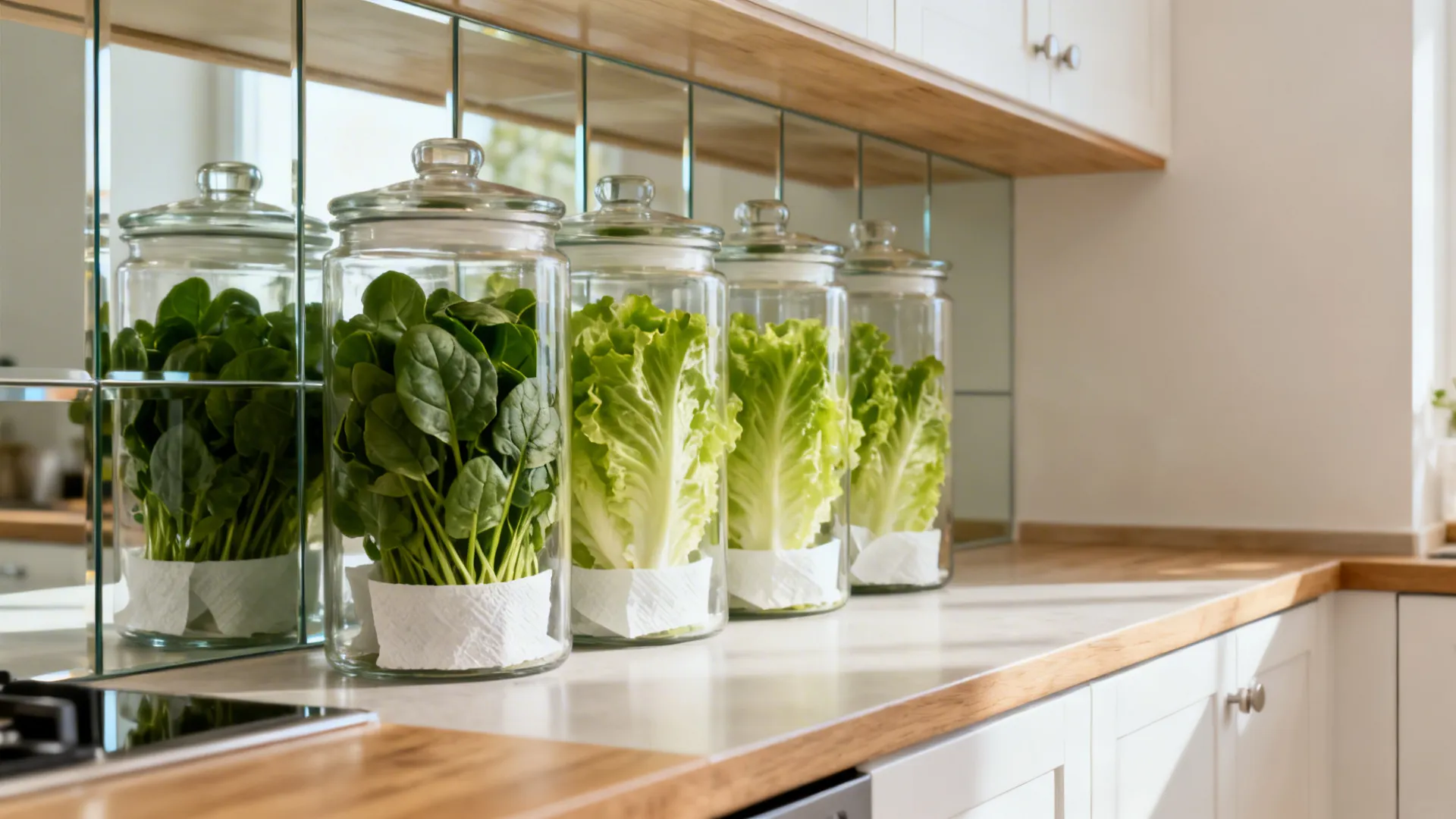 Leafy Greens in Clear Containers