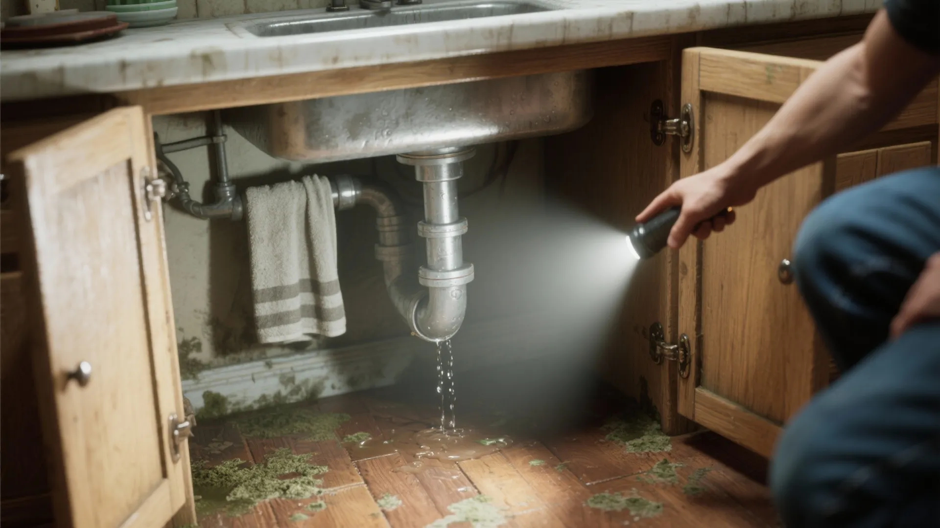 4. Check for leaking pipes or trapped organic debris