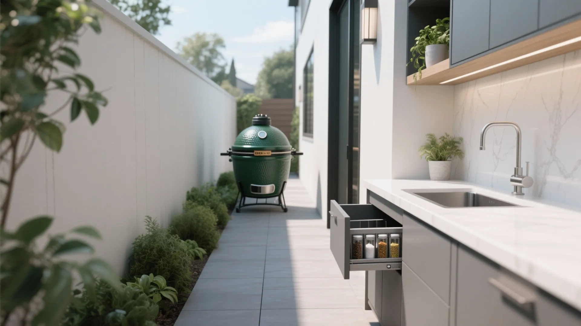 3. Lean Layout for Narrow Patios