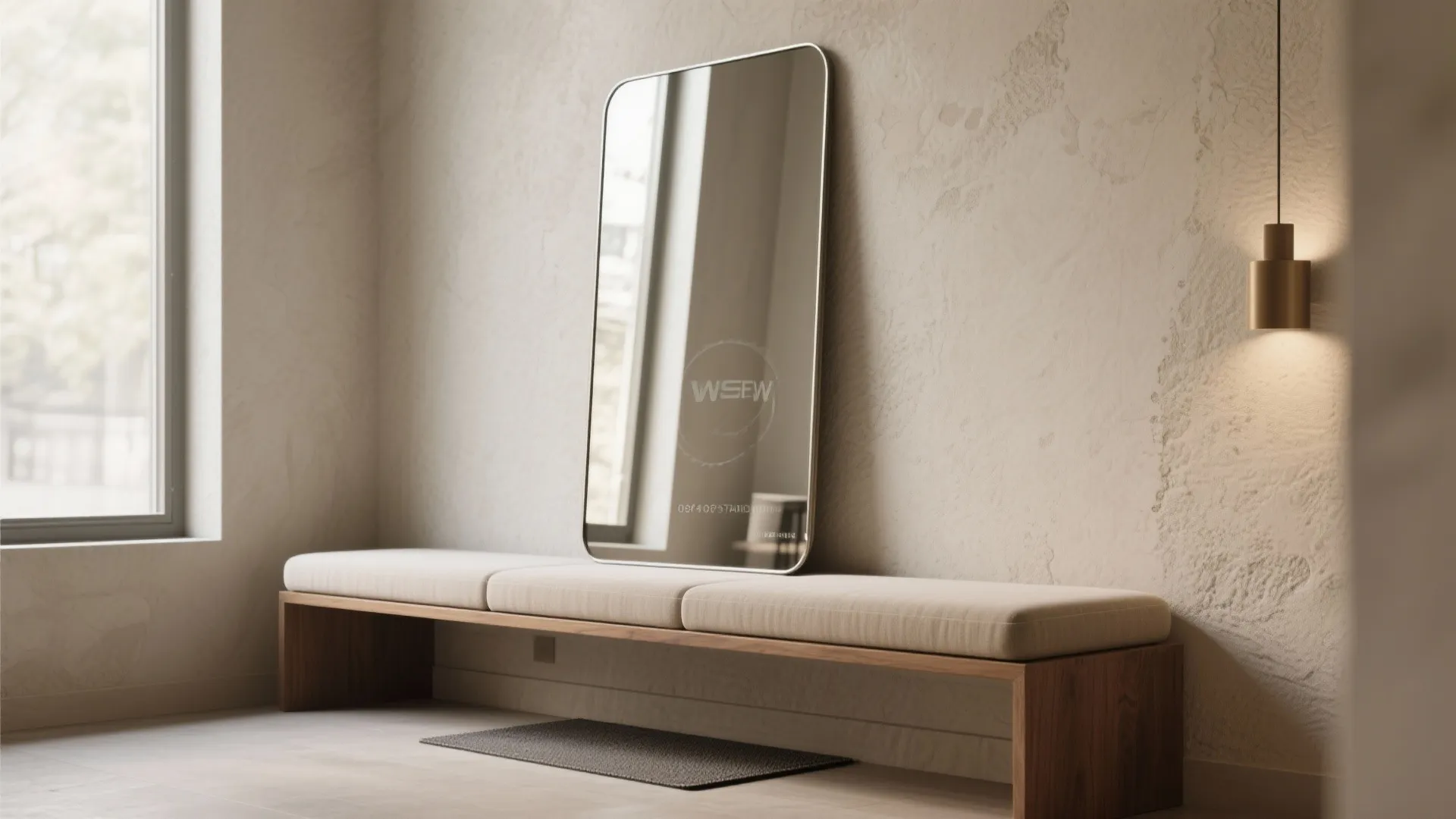 1. Lean a tall mirror against the wall