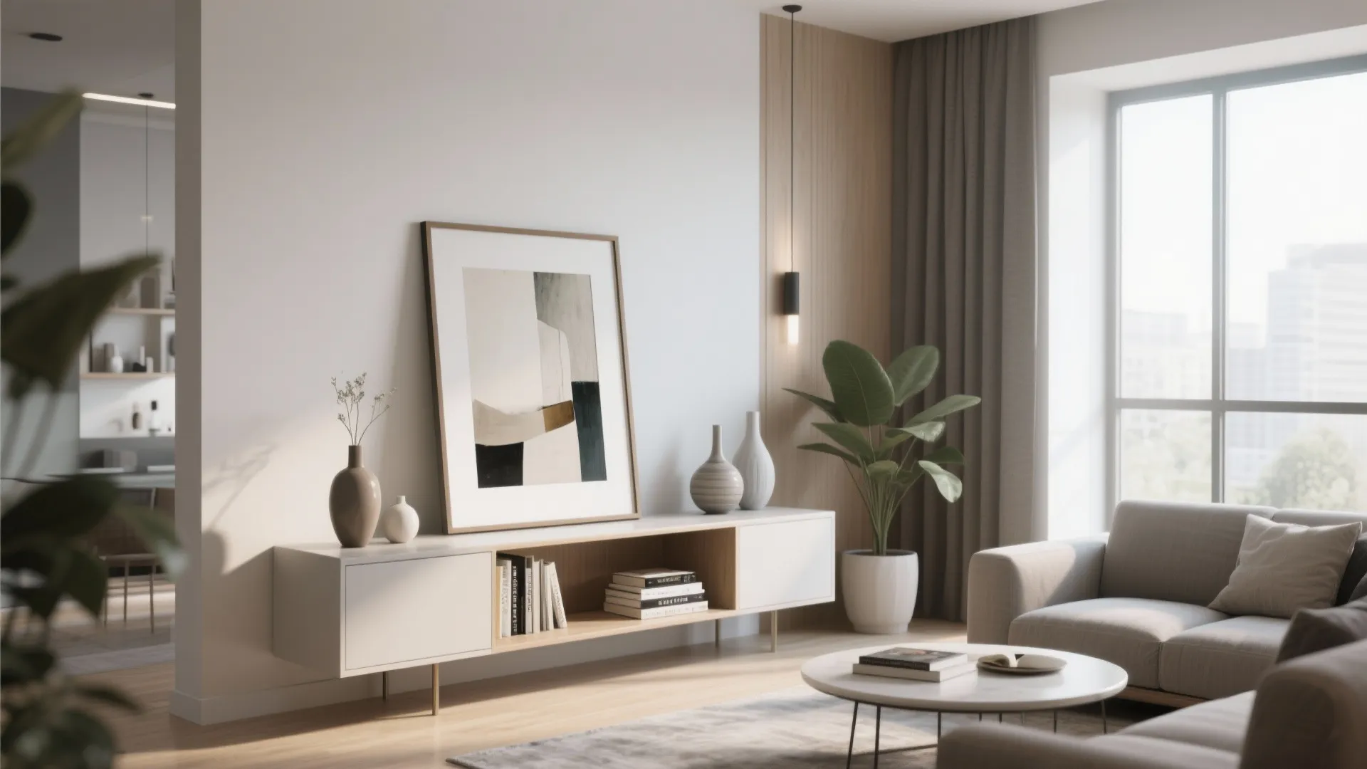 8. Leaning art on a console