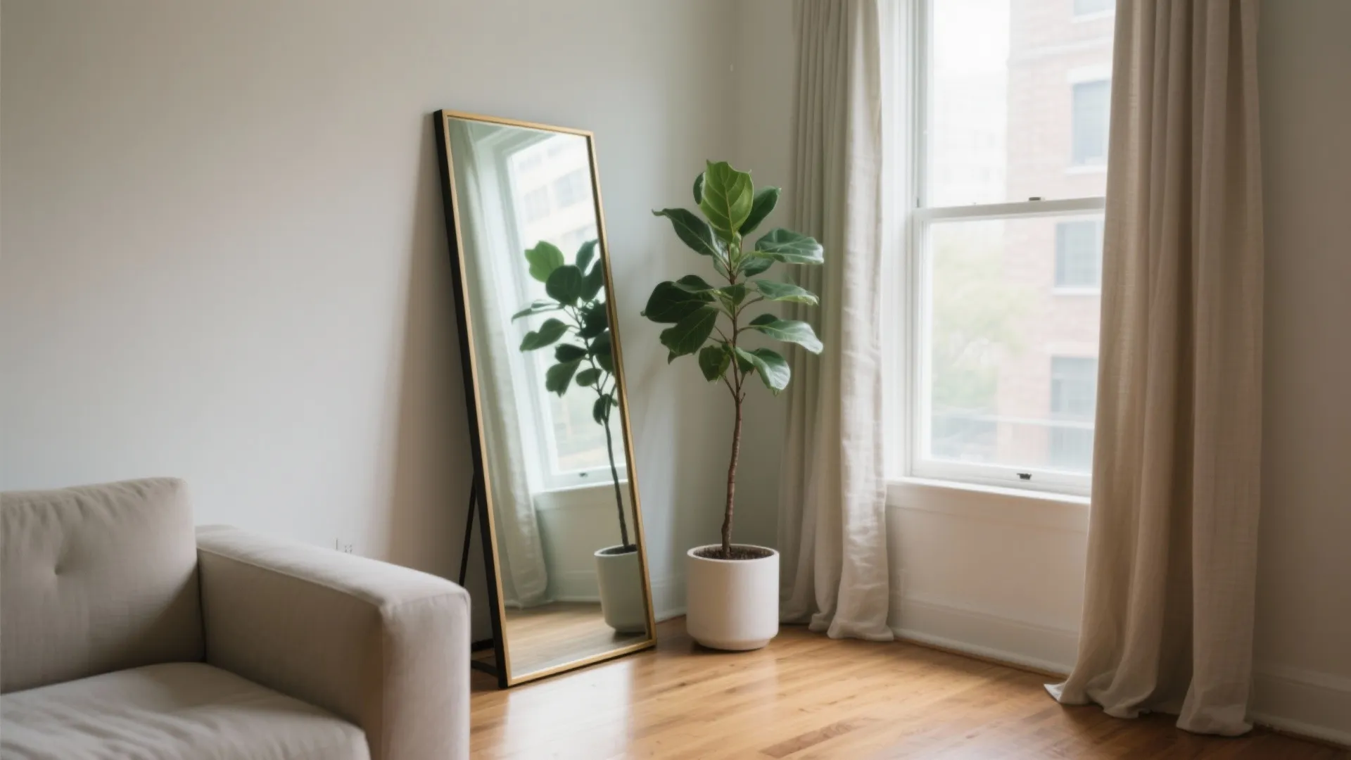 Leaning Floor Mirror to Stretch Height