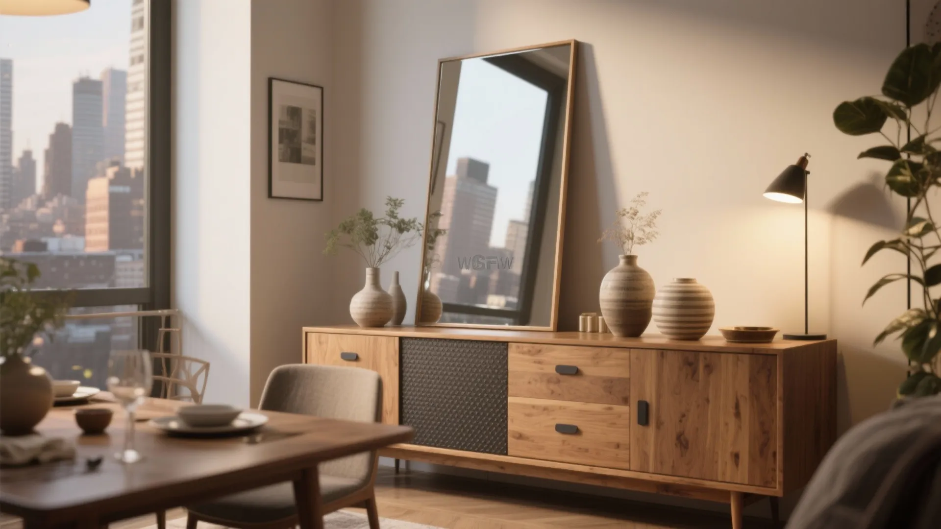 4. Lean a Tall Mirror for a Casual, Layered Look