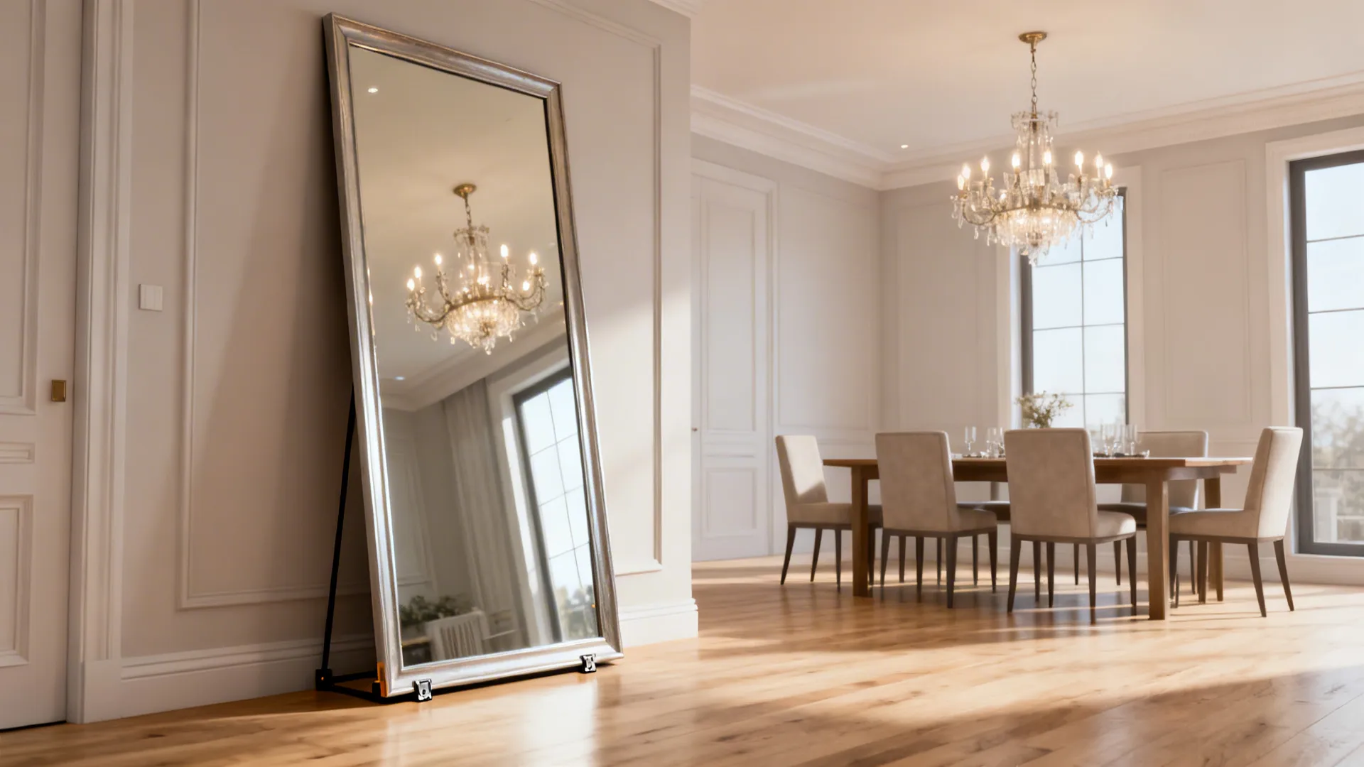 2. Oversized Leaning Mirror