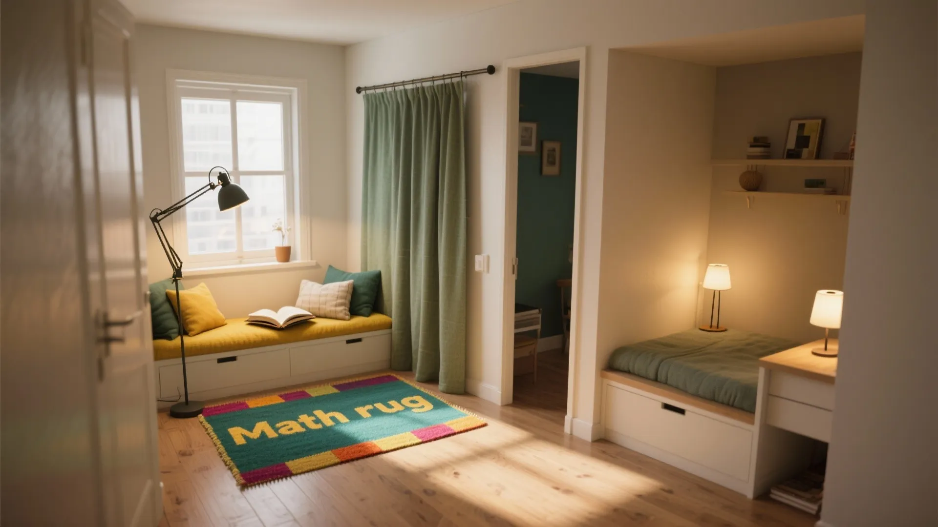 4. Define learning zones with rugs and lighting