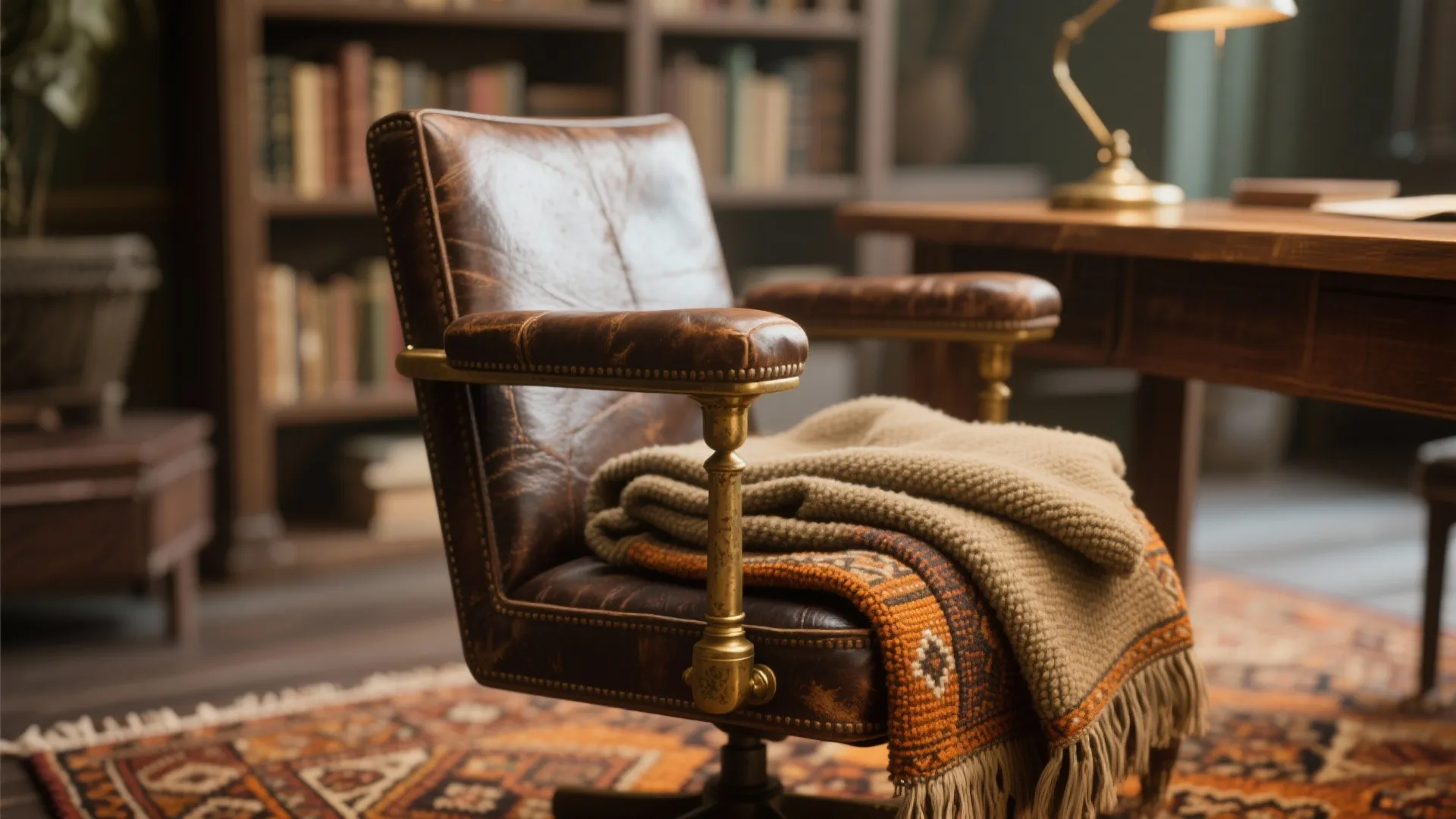 2. Leather, Brass, and Layered Textiles