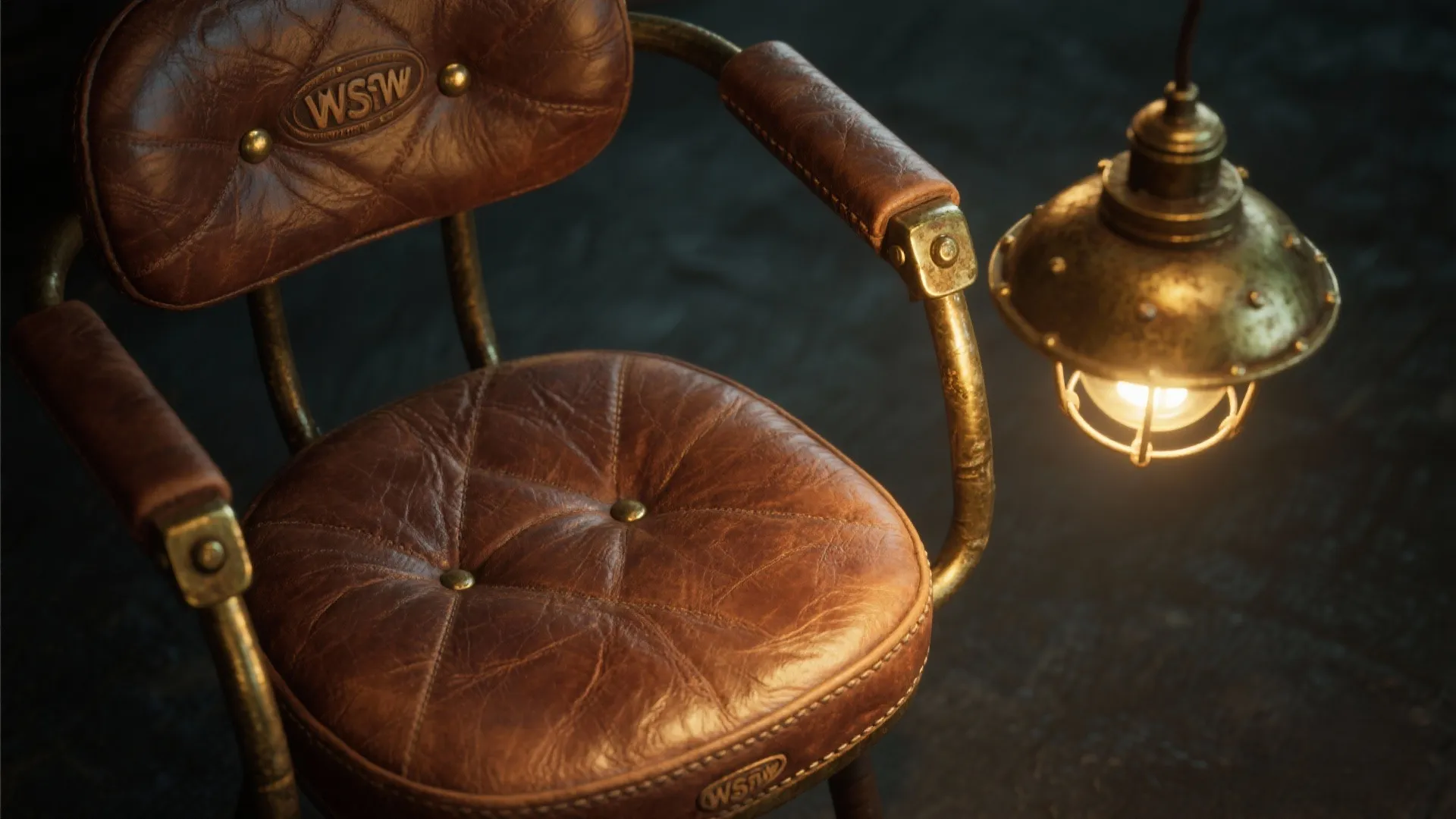 2. Leather, Brass and Industrial Lighting