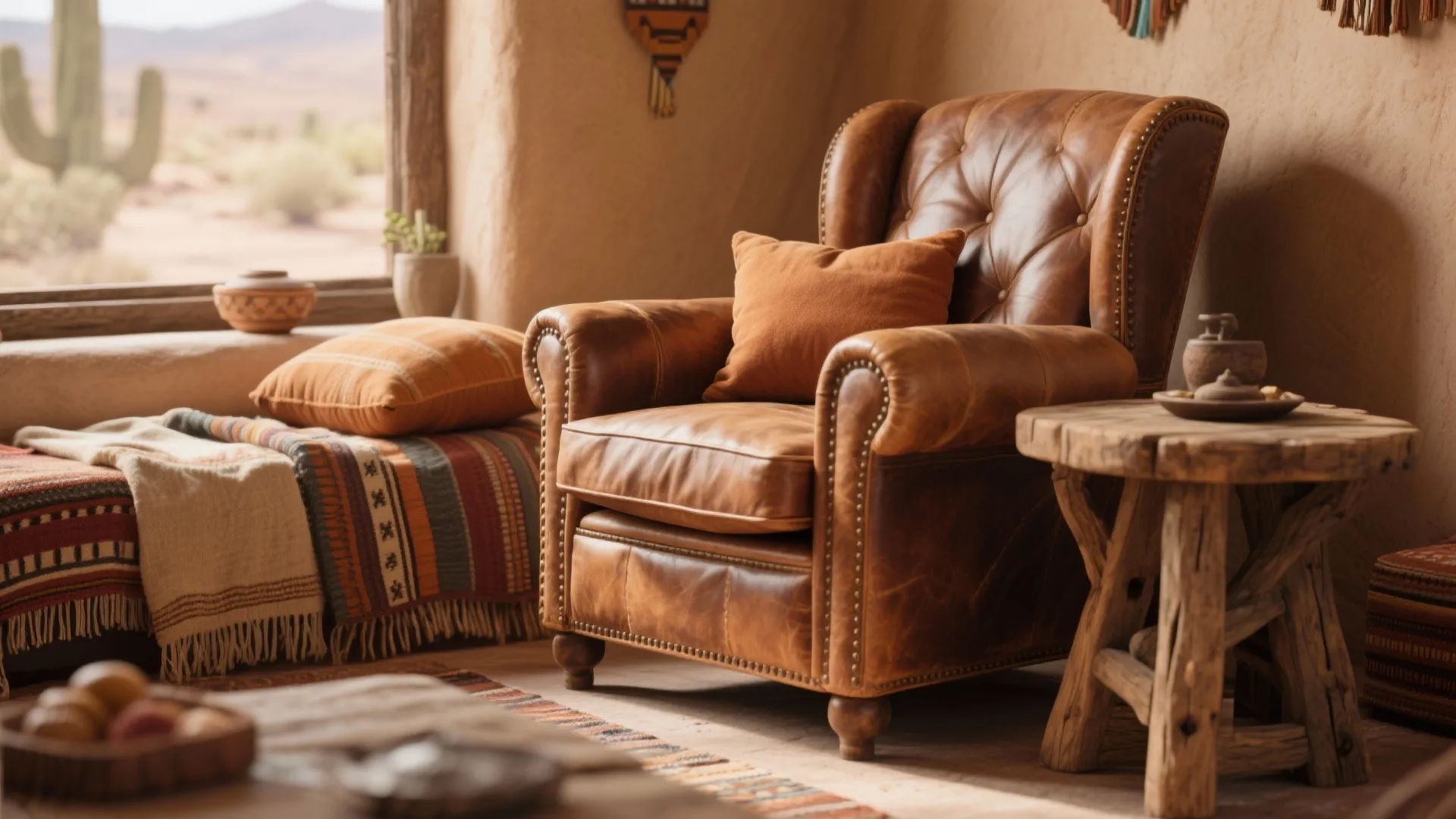 8. Leather Furniture with Patina