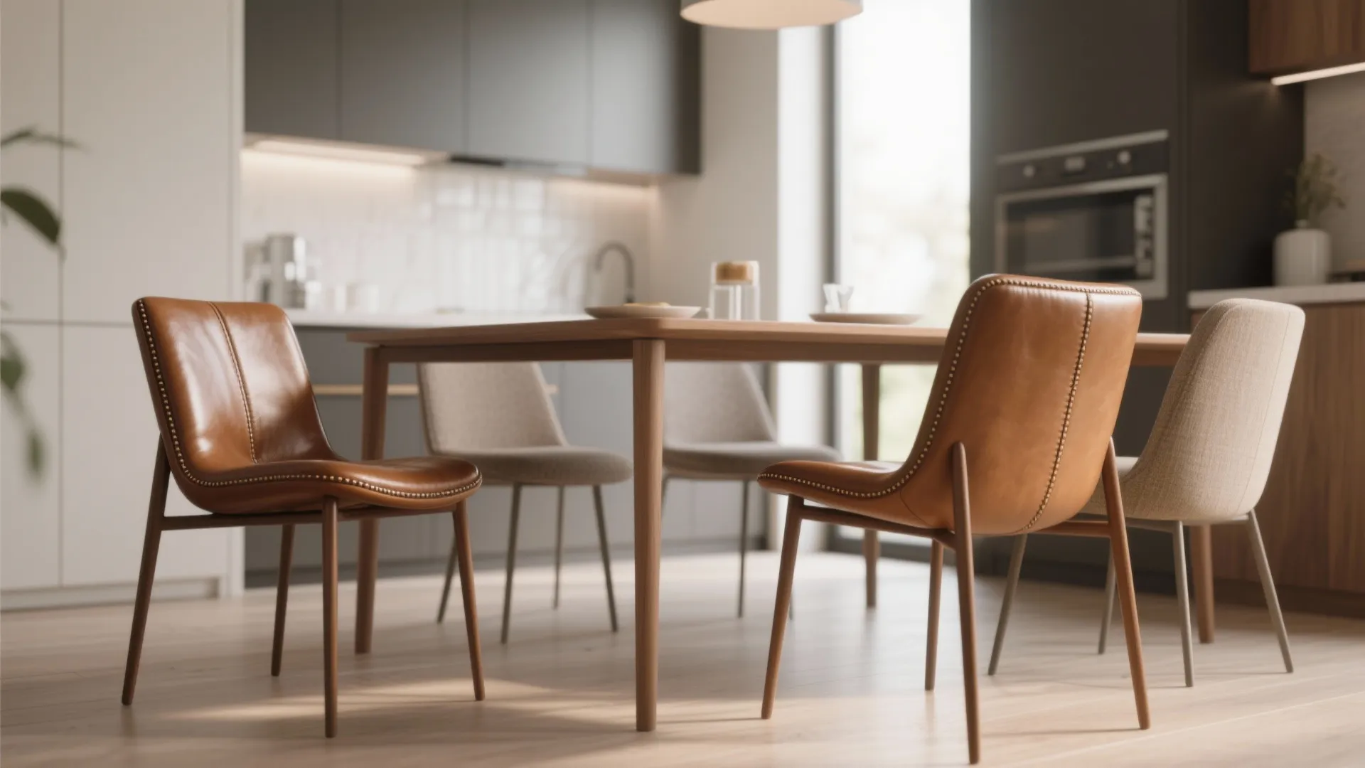 4. Leather or faux leather for durability and easy care