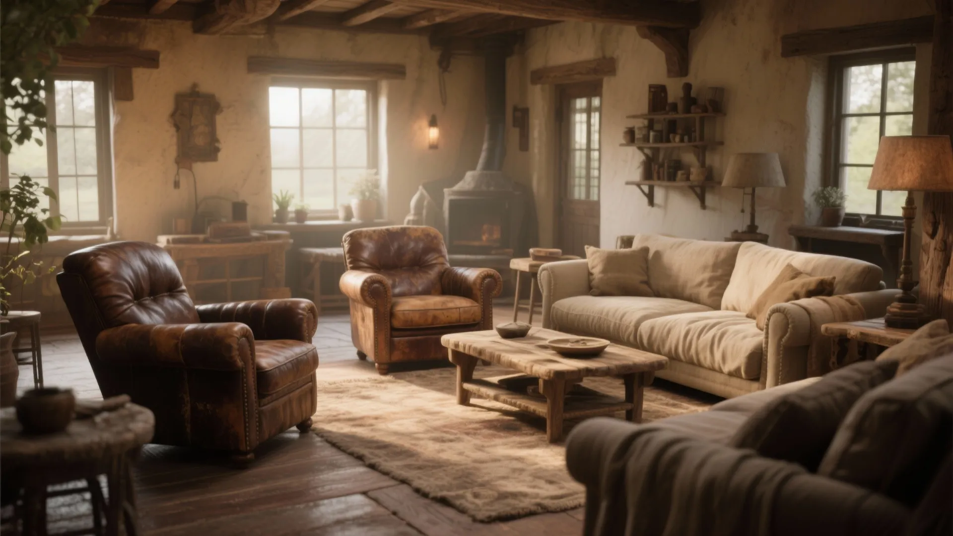 9. Mix of Leather and Fabric Upholstery