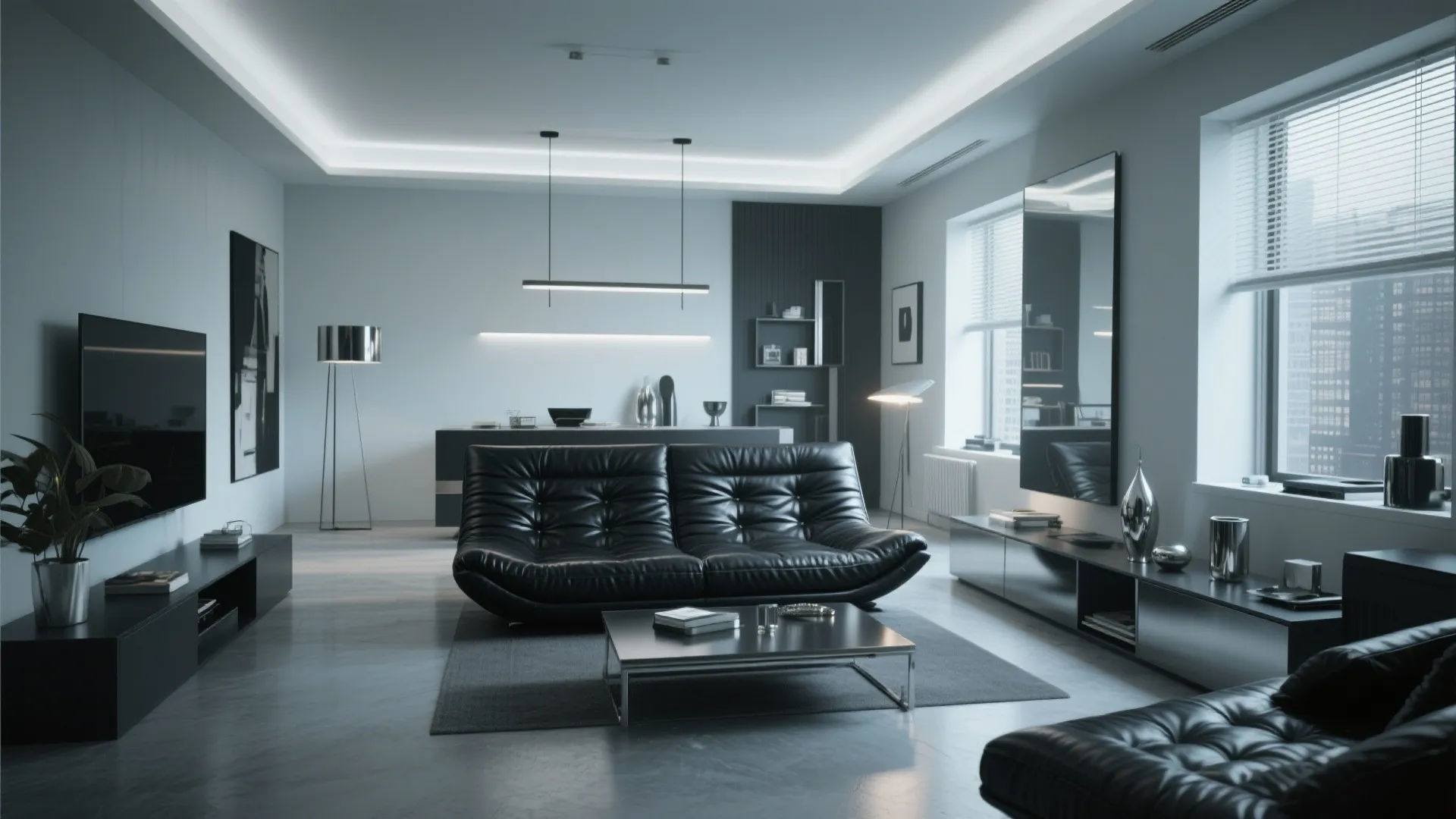 9. Leather Futon for a Sleek Finish