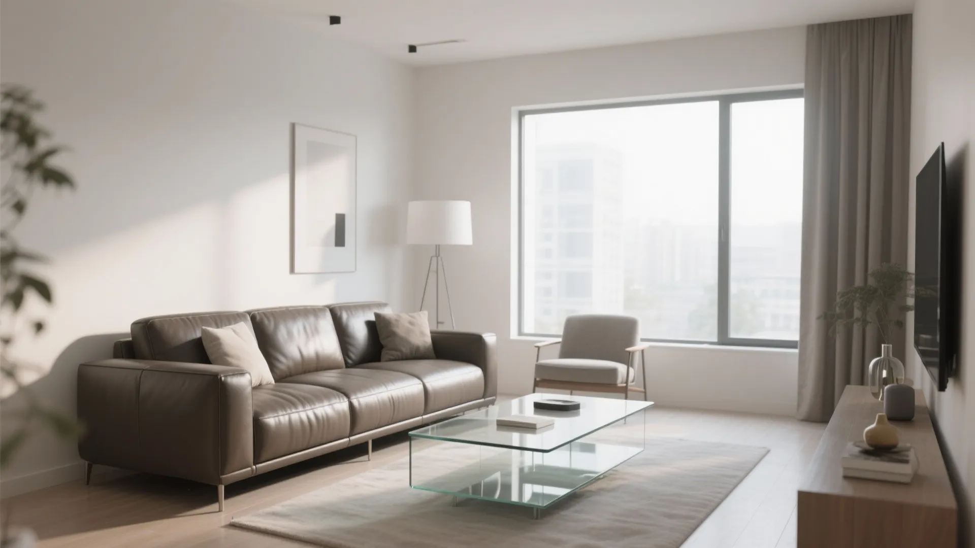 9. Leather and Glass Accents