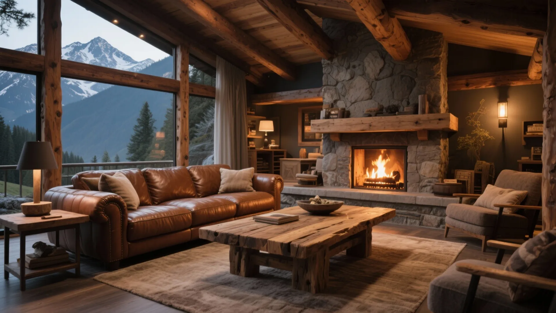 Combining Leather with Rustic Wood