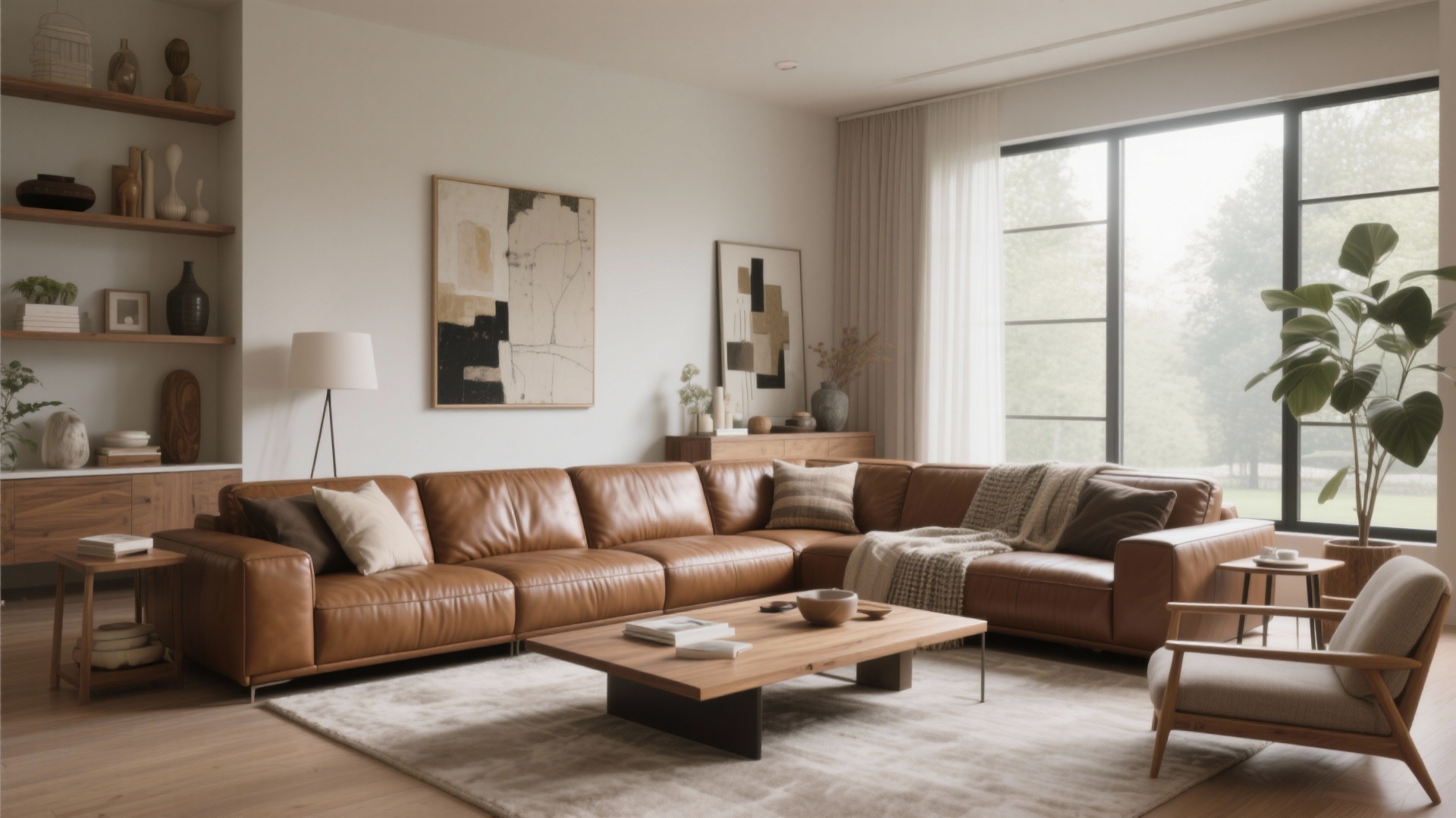 Leather Sectional Living Room Ideas to Fix a Dark Space