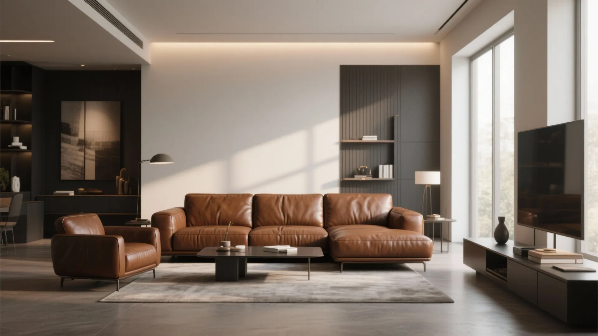 2. Leather Sofa as a Statement Piece