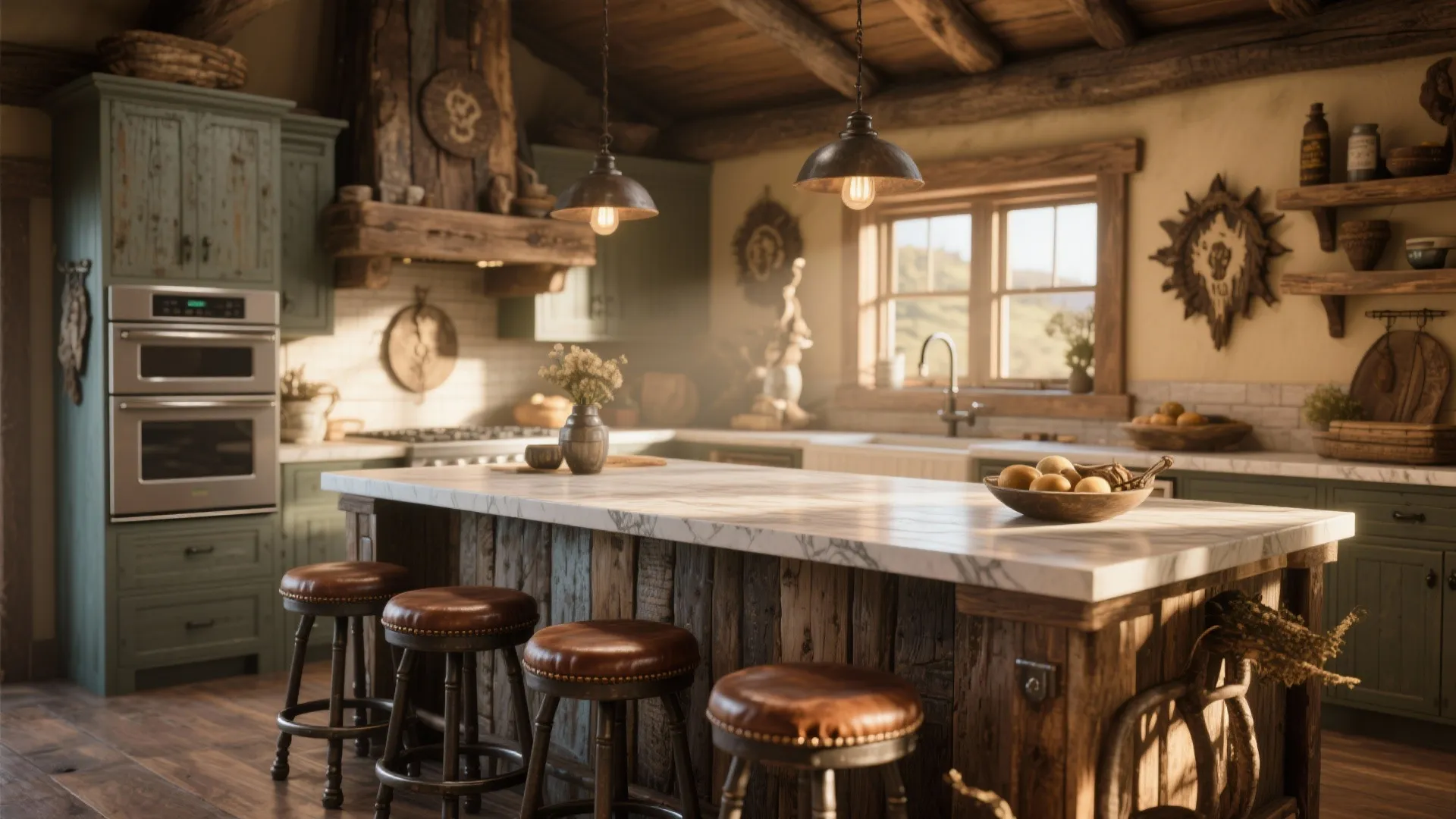 9. Leather Stool Seating