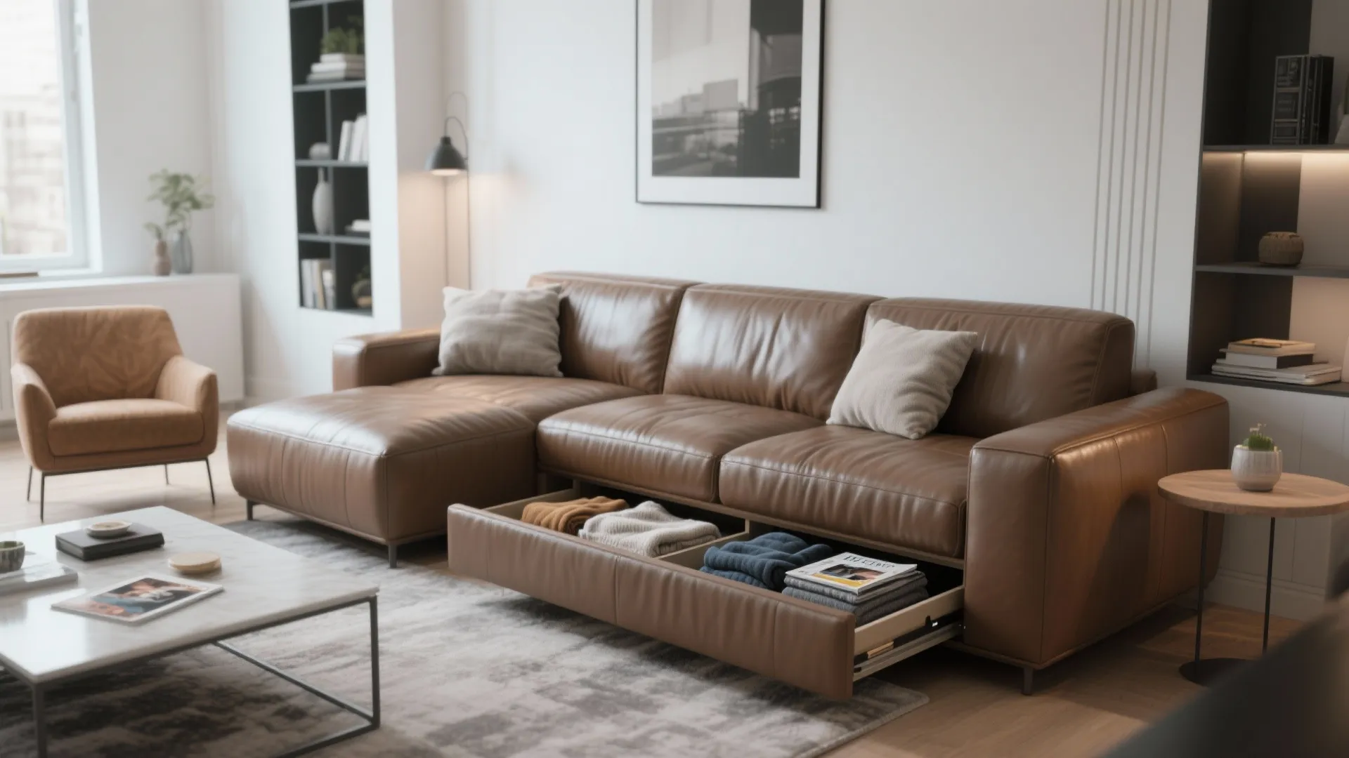 5. Sectional with Built-in Storage