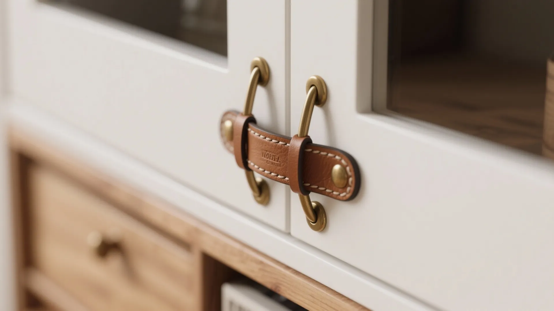 5. Leather Strap Pulls for Scandinavian Warmth