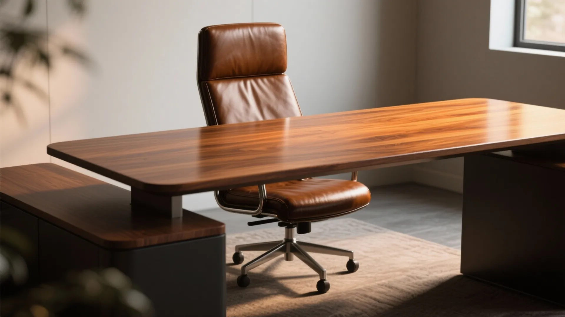 1. Warm leather and timber anchor