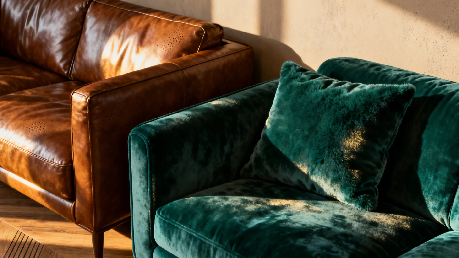 3. Mix leather with velvet for touch contrast