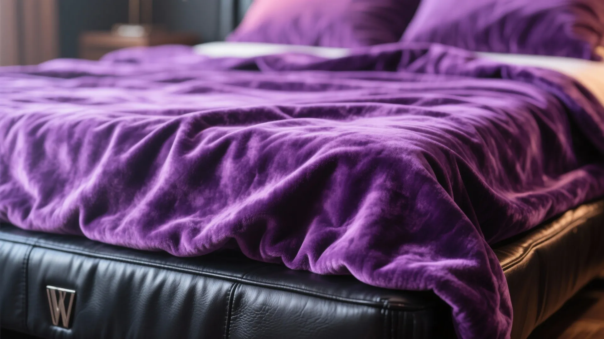 4. Leather and Velvet Contrast