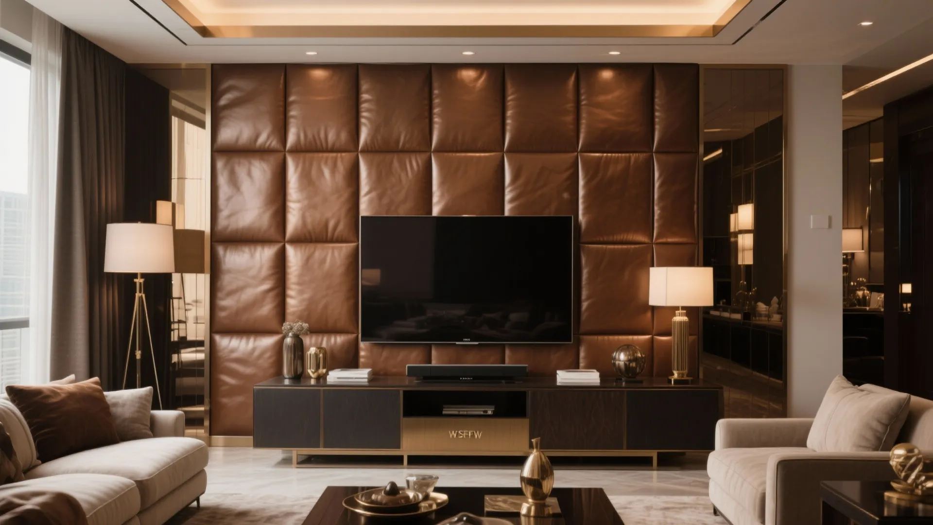 Leather Accent Wall Panels