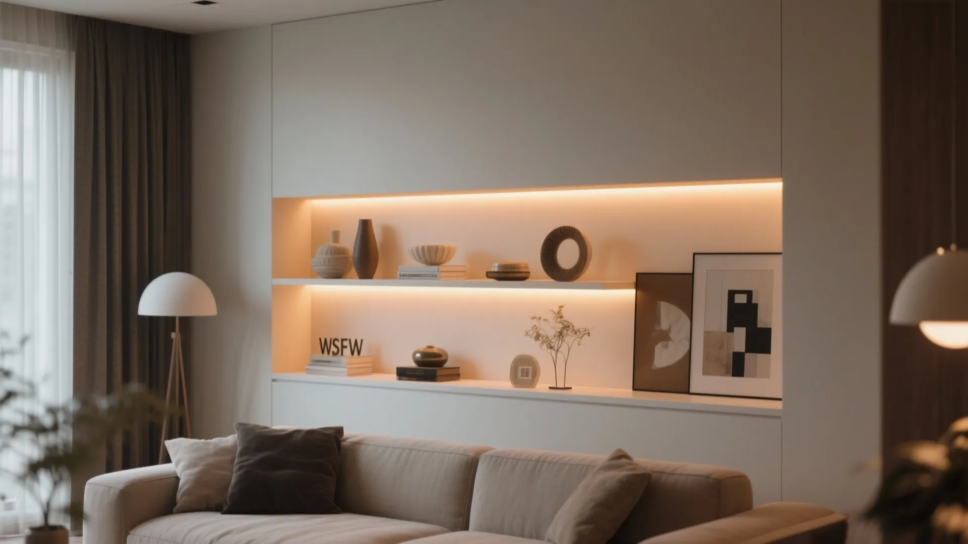 2. LED-lit Accent Niches