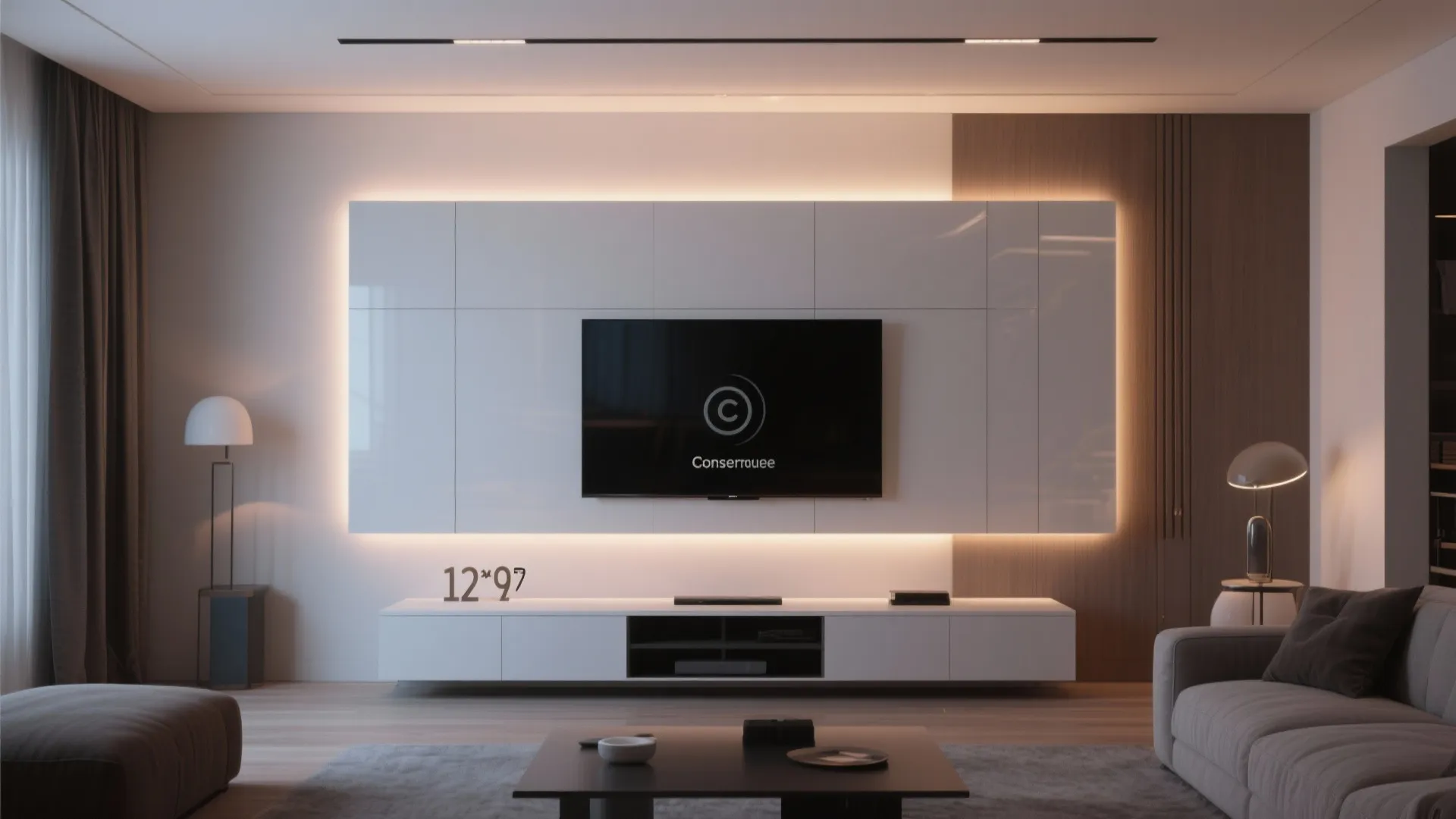 Media Wall with LED Backlighting