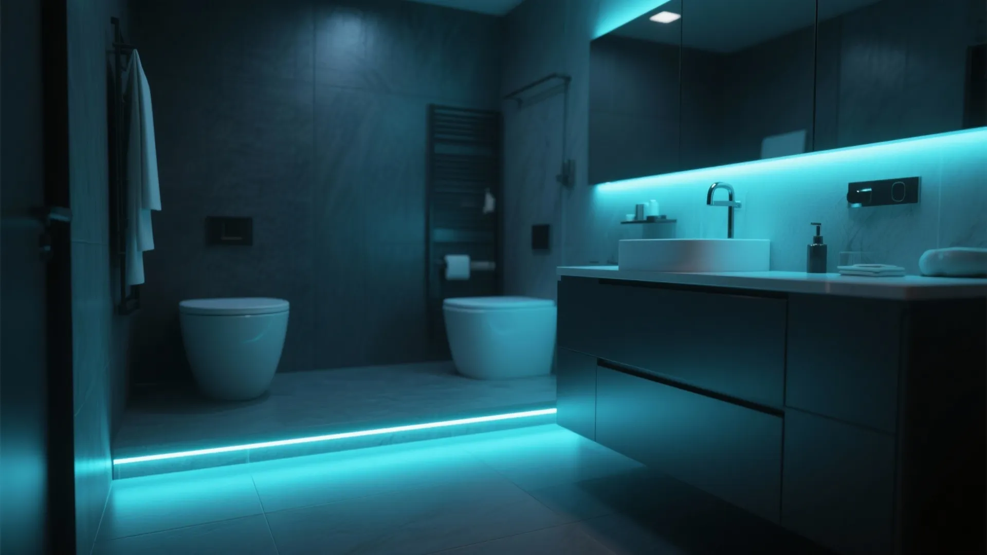 10. Integrated LED Strip Baseboard