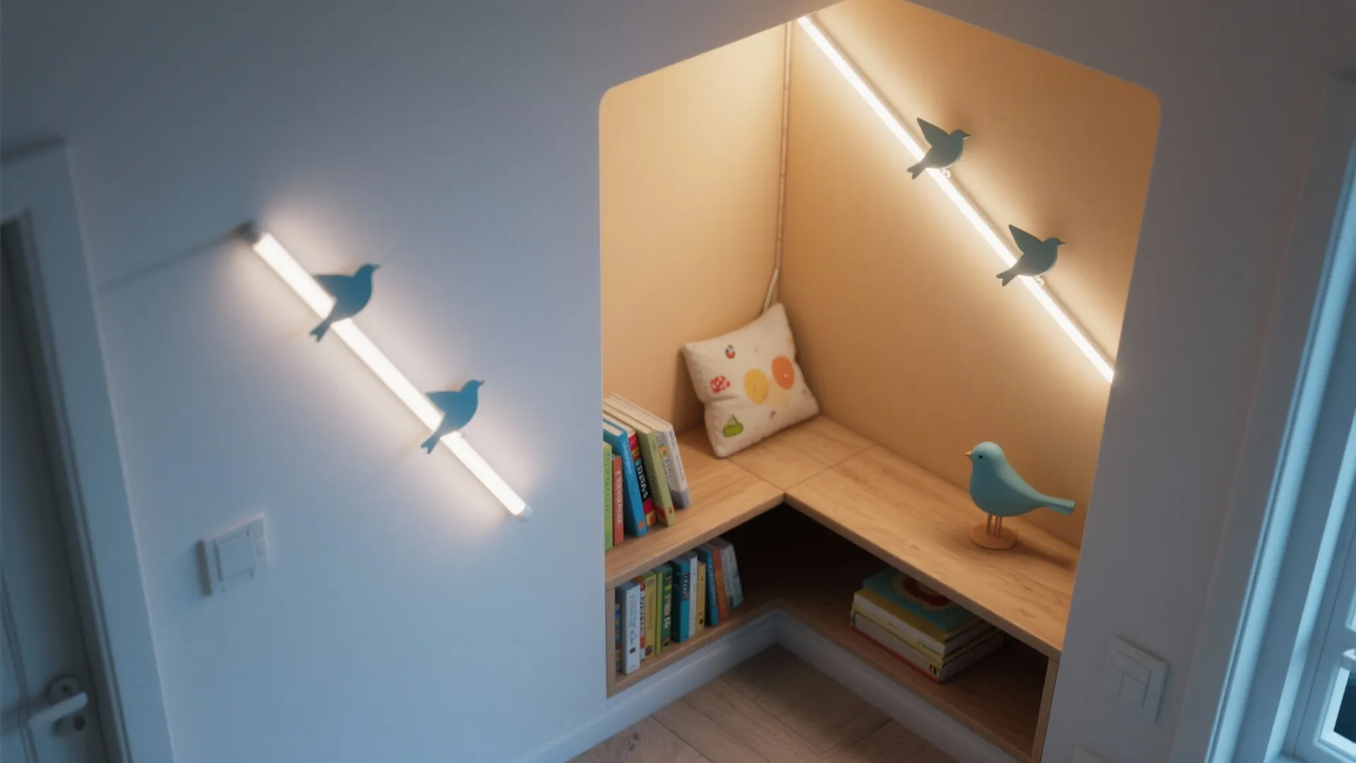 4. LED bird strips for modern, low-heat lighting