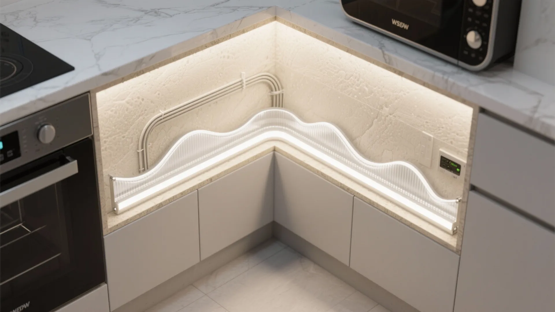 Curved LED Wash Lighting to Trace the Waves