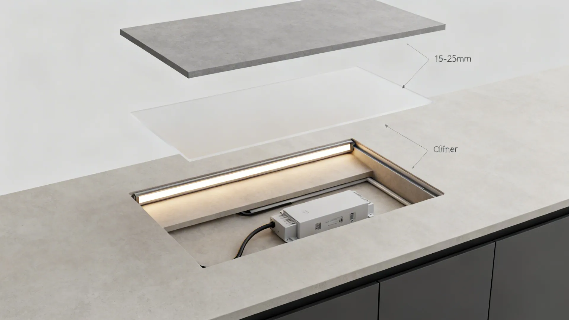 Under-slab lighting and service routing