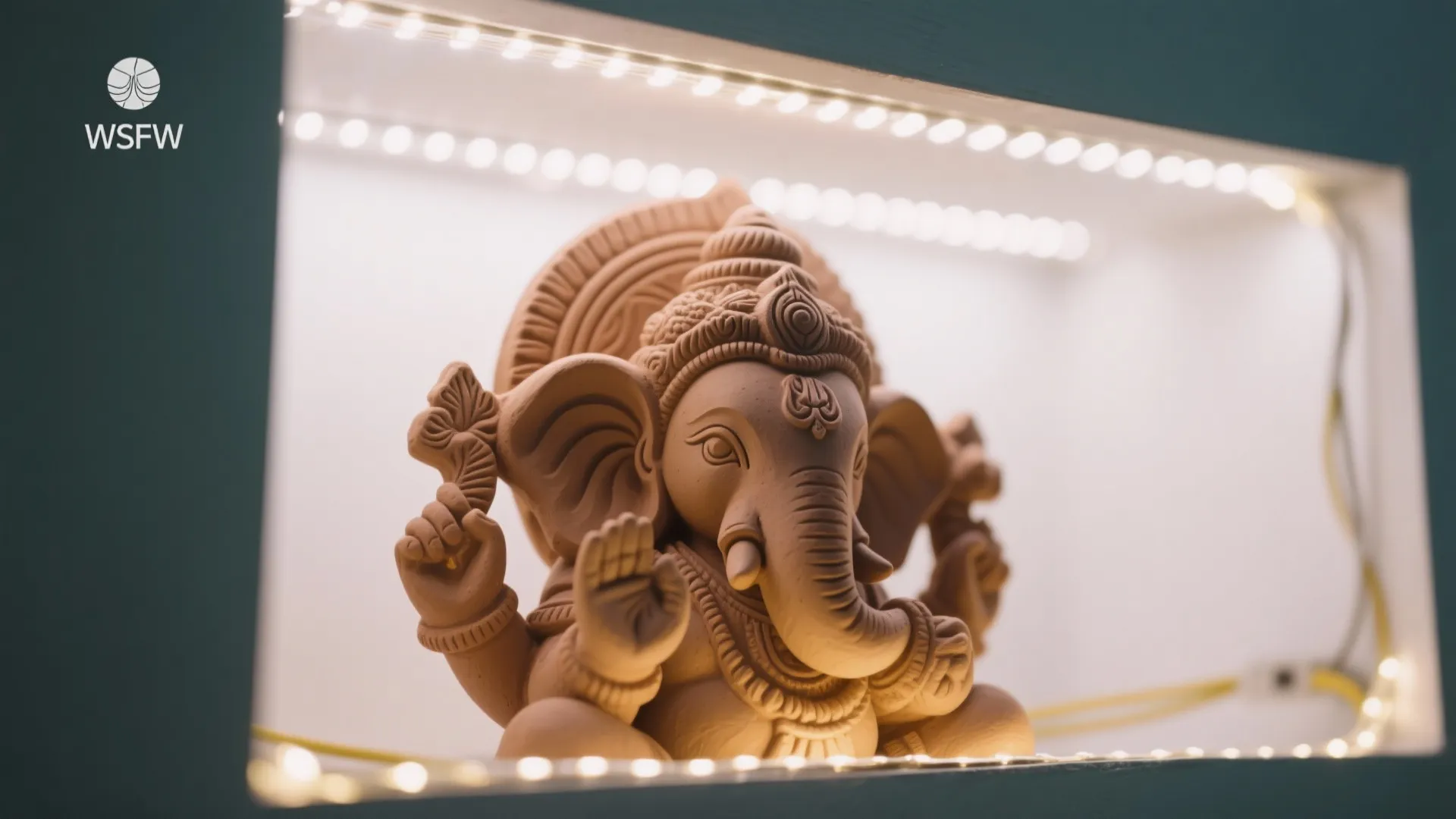 LED-lit Clay Ganesh Display