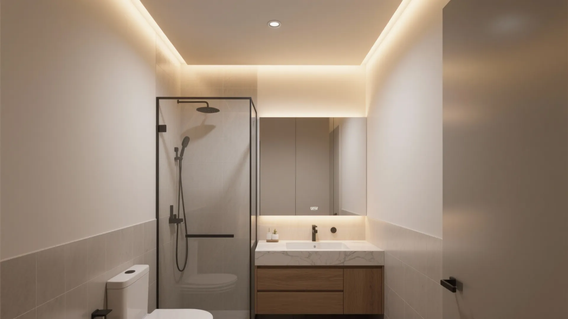 Soft LED Cove Lighting with Matte Ceiling