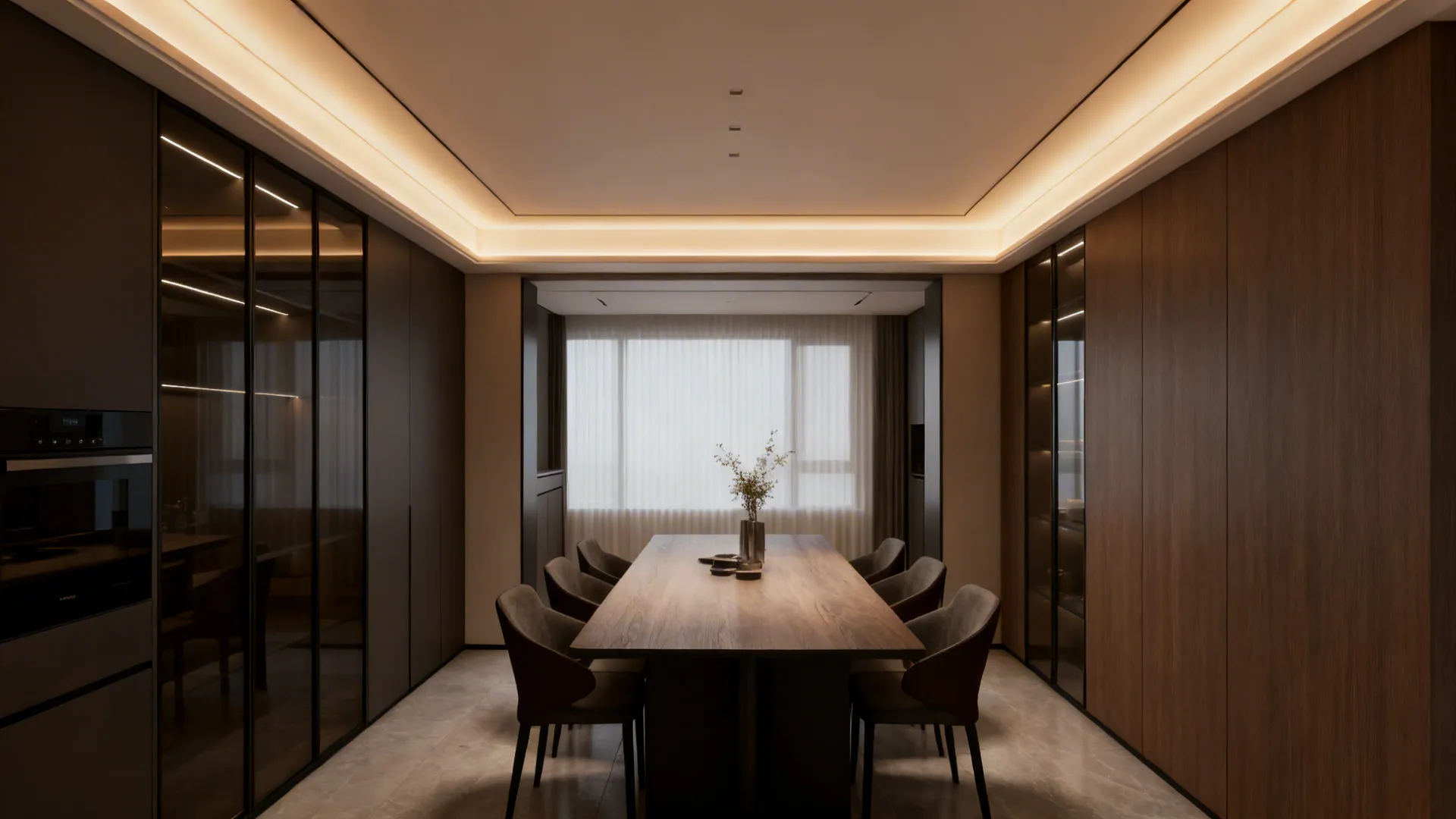 4. Integrated LED coves and perimeter lighting