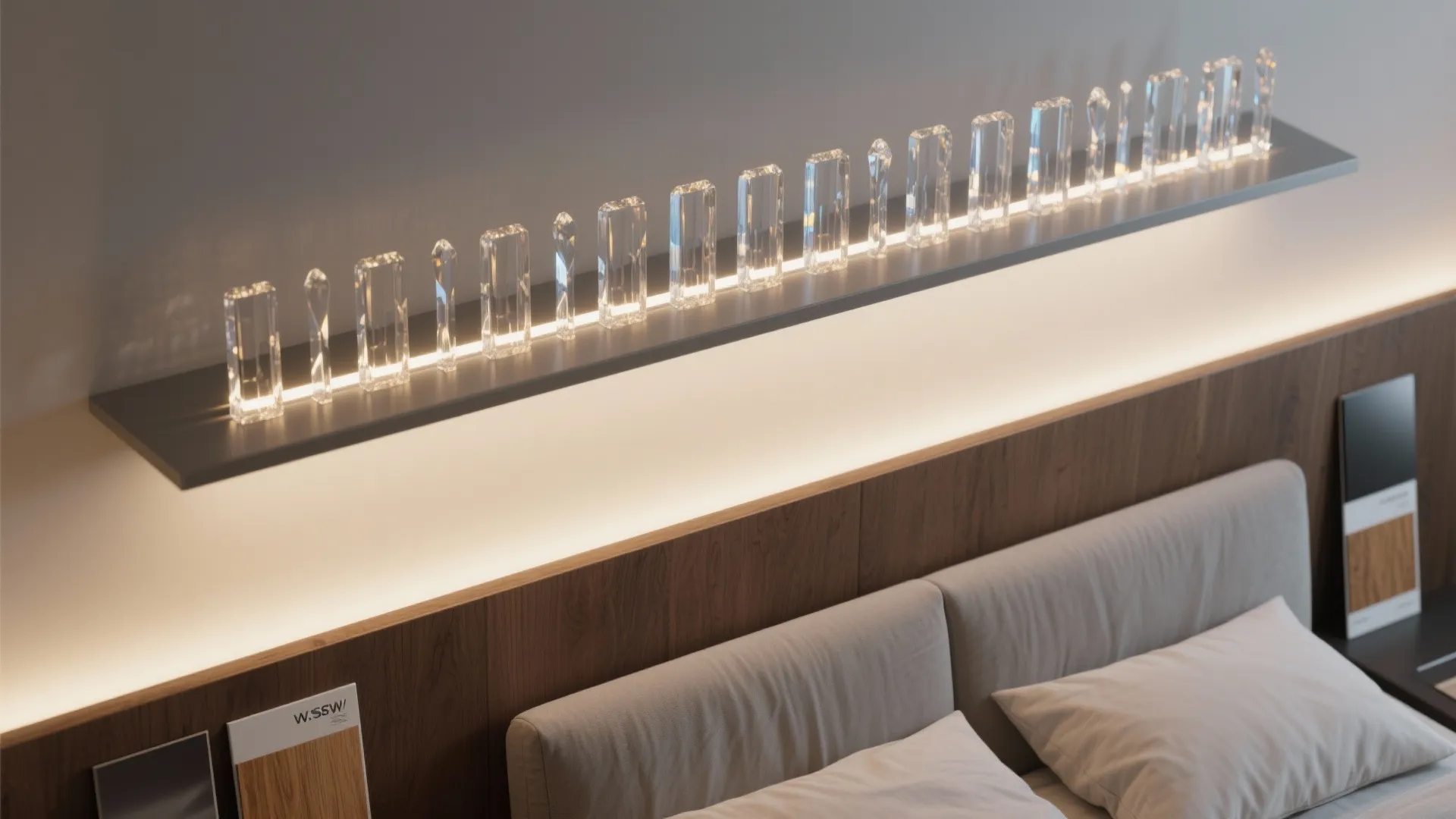 3. Integrated LED Crystal Bars for Contemporary Looks