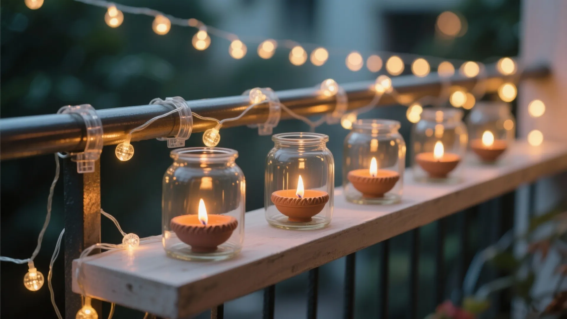 Warm Layering with LED Strings and Diyas