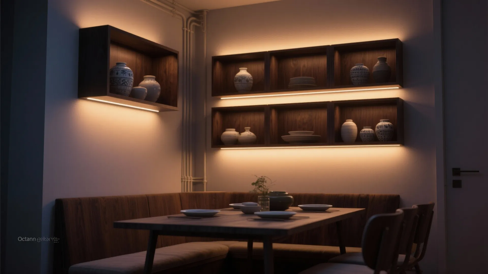 Floating Square Boxes With LED Backlight