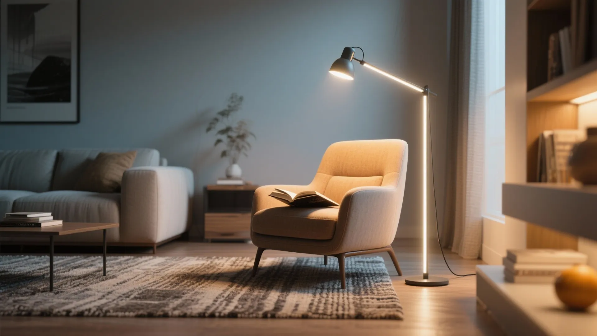 7. LED Floor Lamps with Adjustable Arms