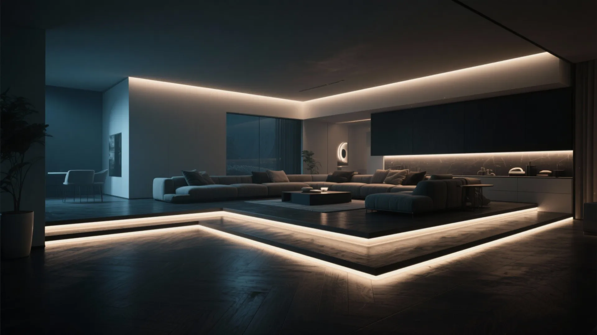 9. Recessed LED Floor Lighting