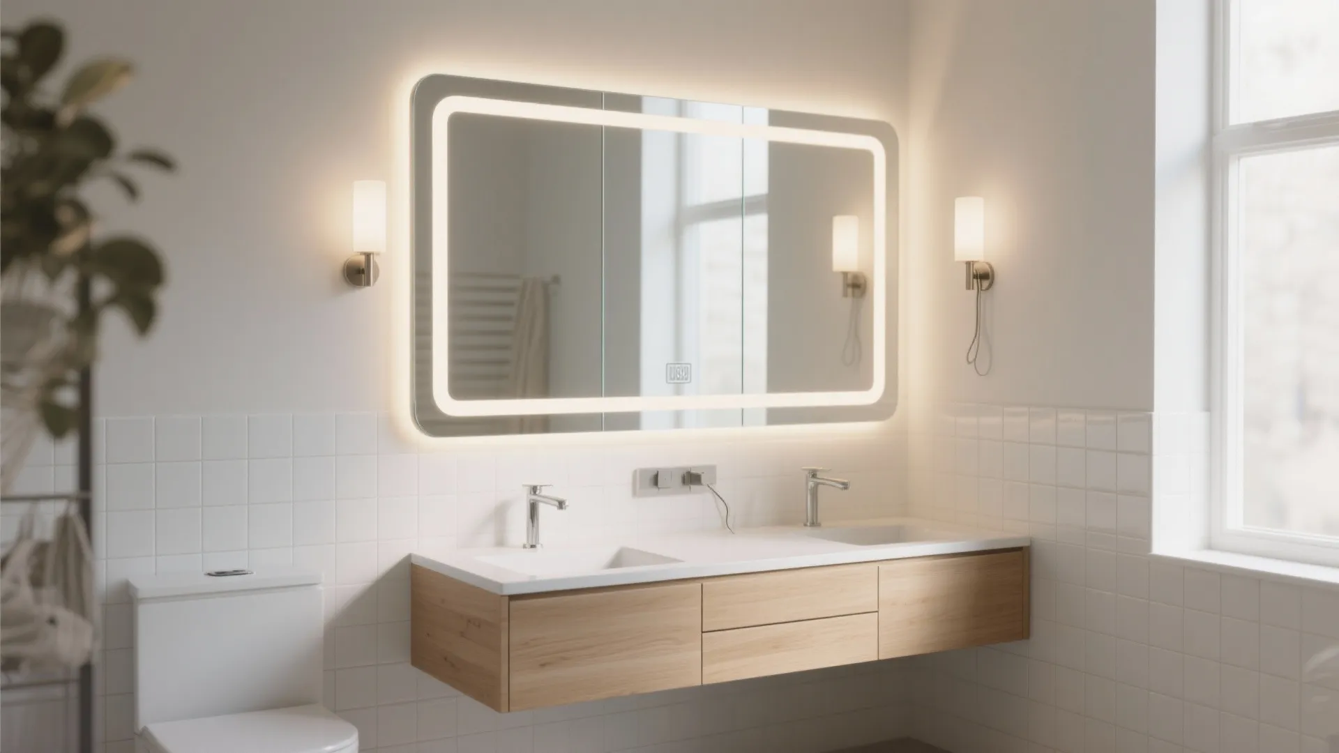Frameless LED-Backlit Mirror