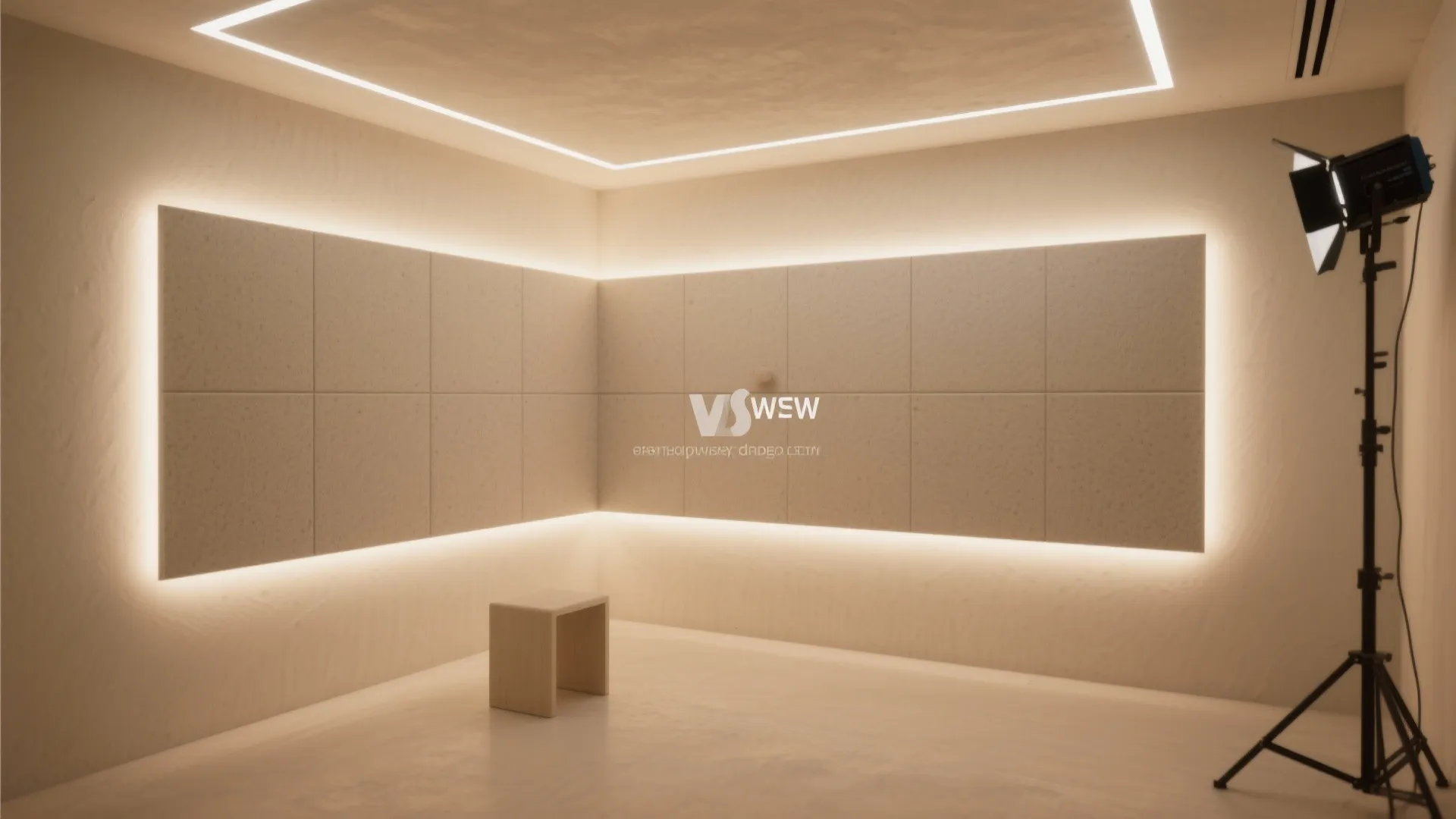 Light Grooves and Acoustic Plaster for Calm