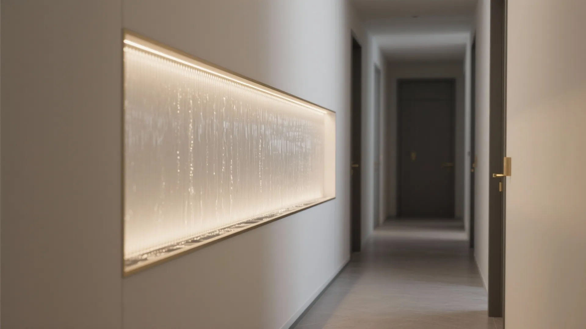 Ultra-Slim LED Cascade in a Hallway