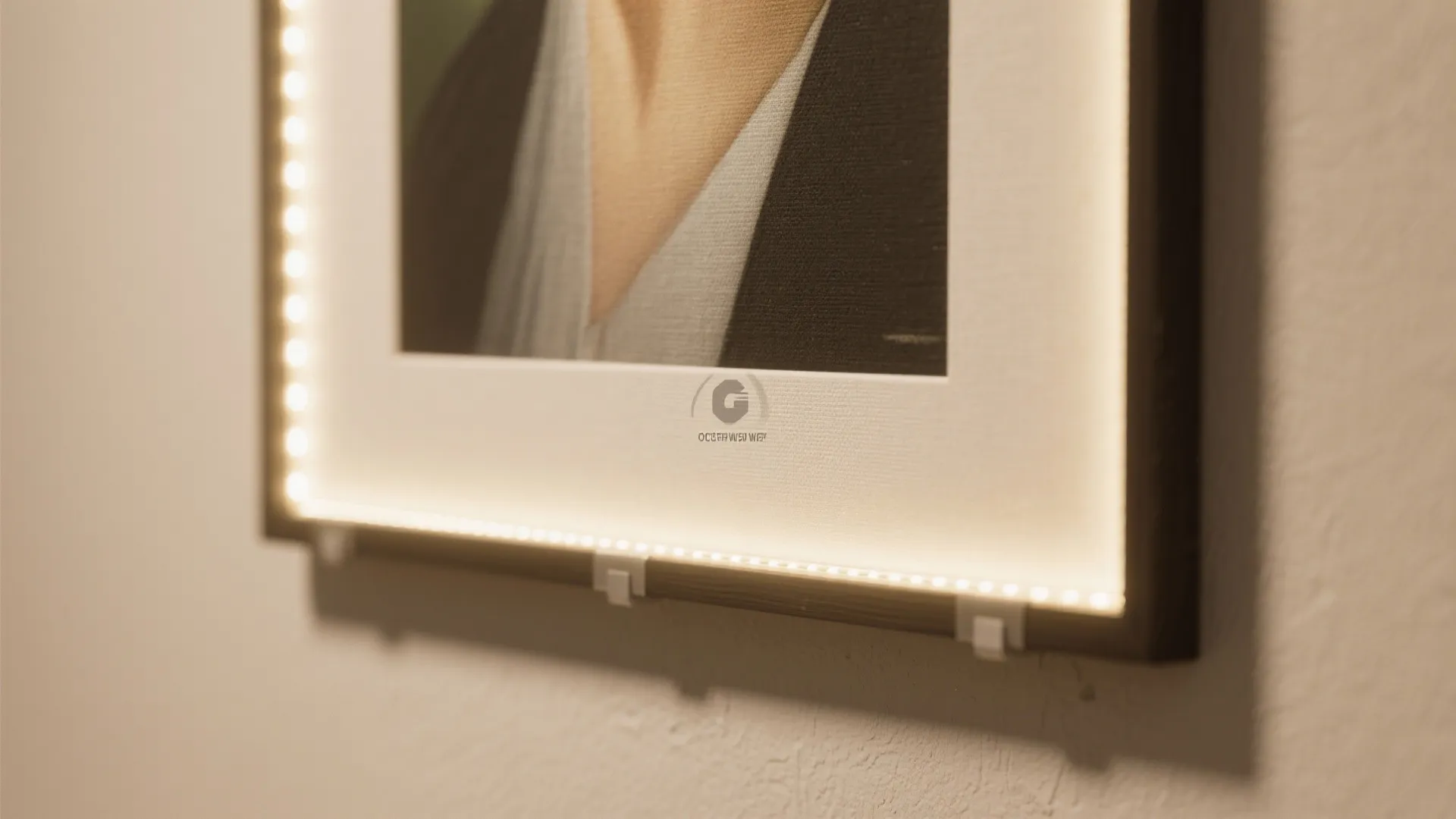 1. Slim LED strips behind artwork