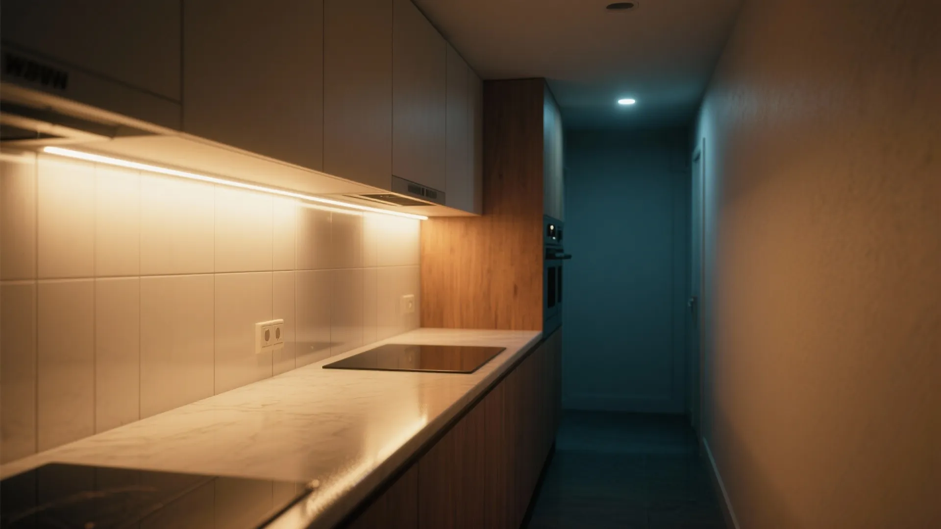 Layered lighting with under-cabinet LEDs