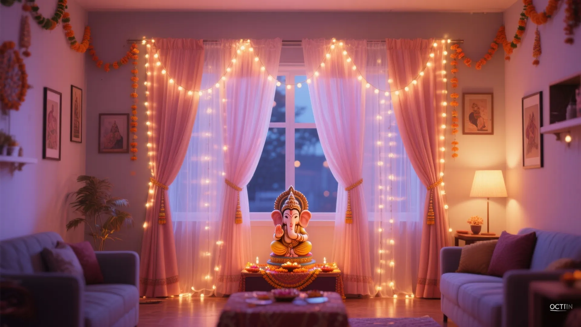 LED Curtain Lights with Drapes