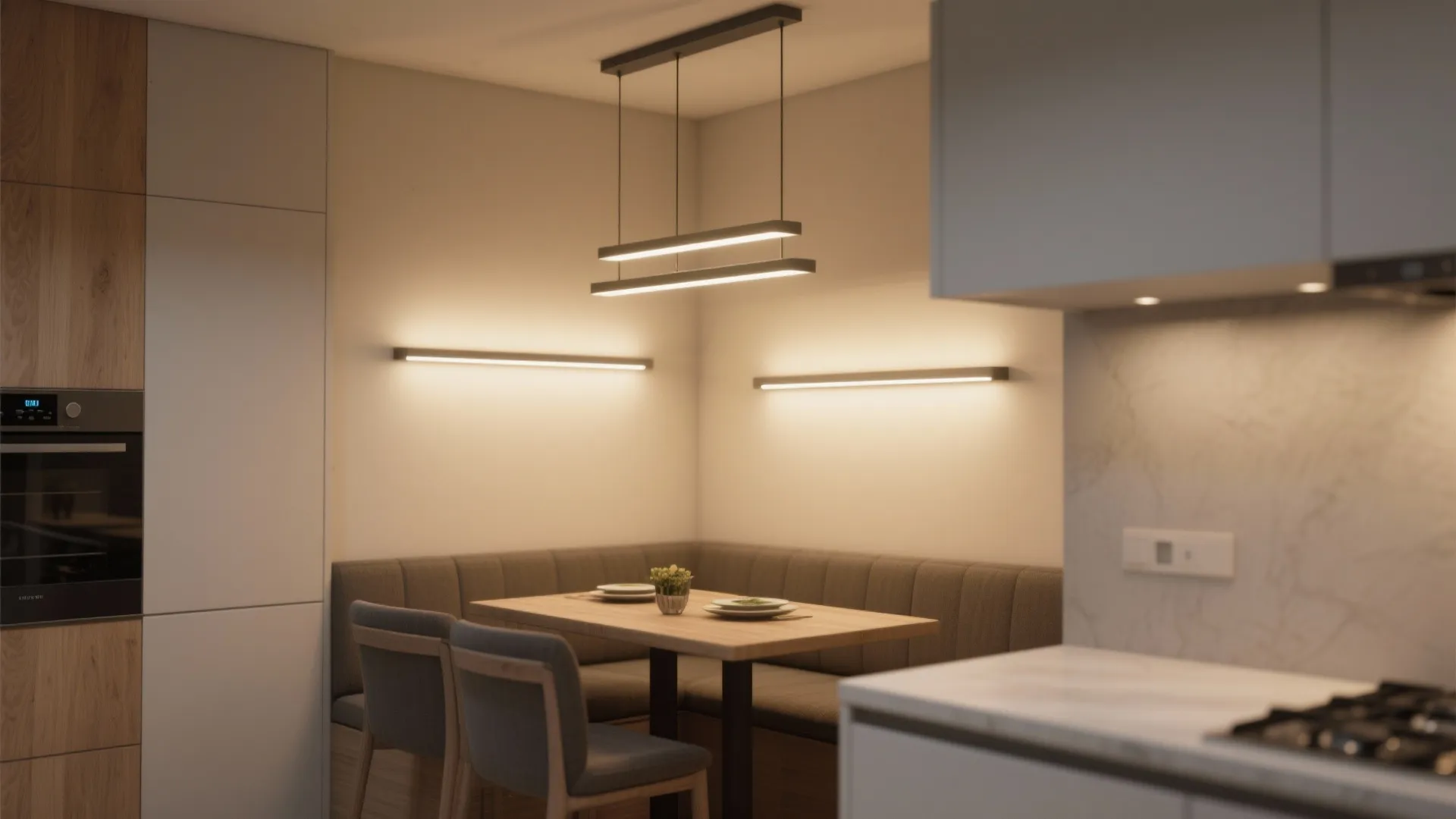 4. Integrated LED chandelier wall lights for low-profile glamour