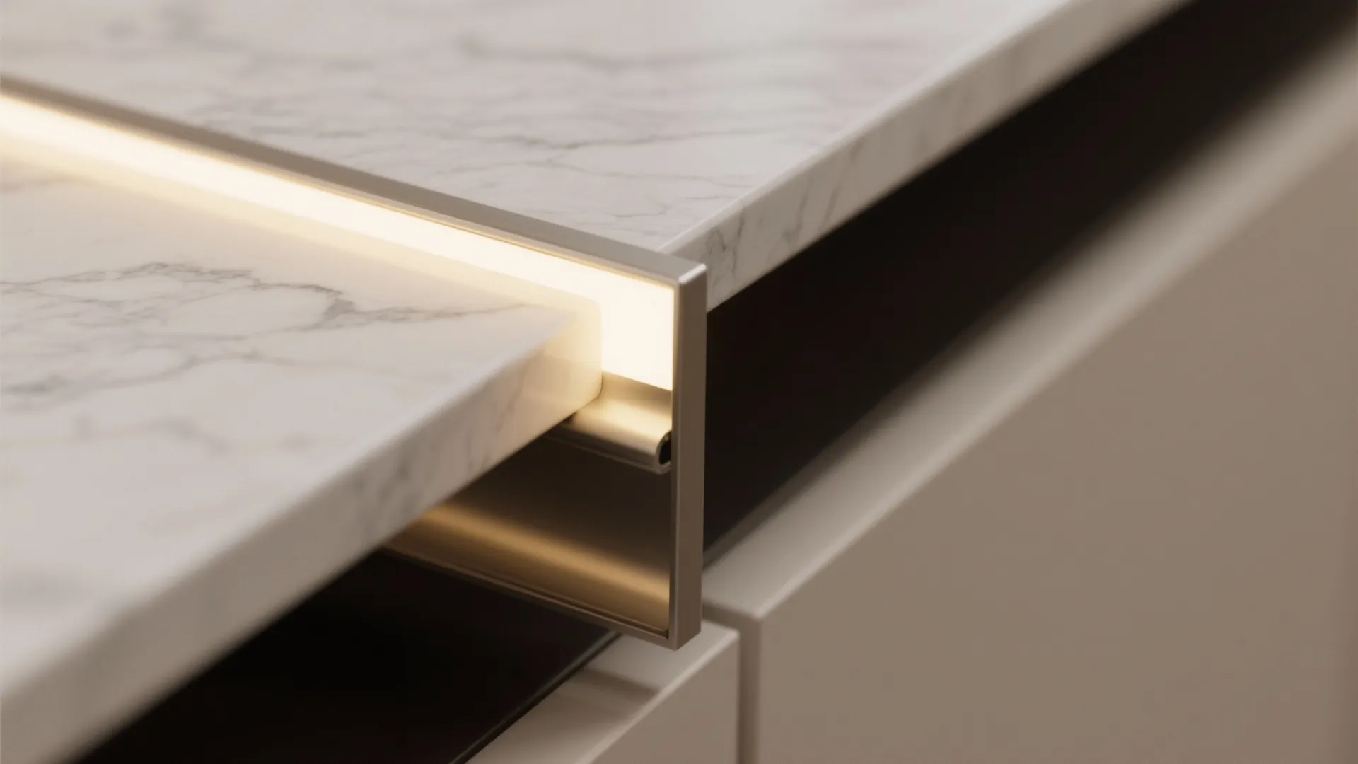 Porcelain Slab Shelf With Discreet LED